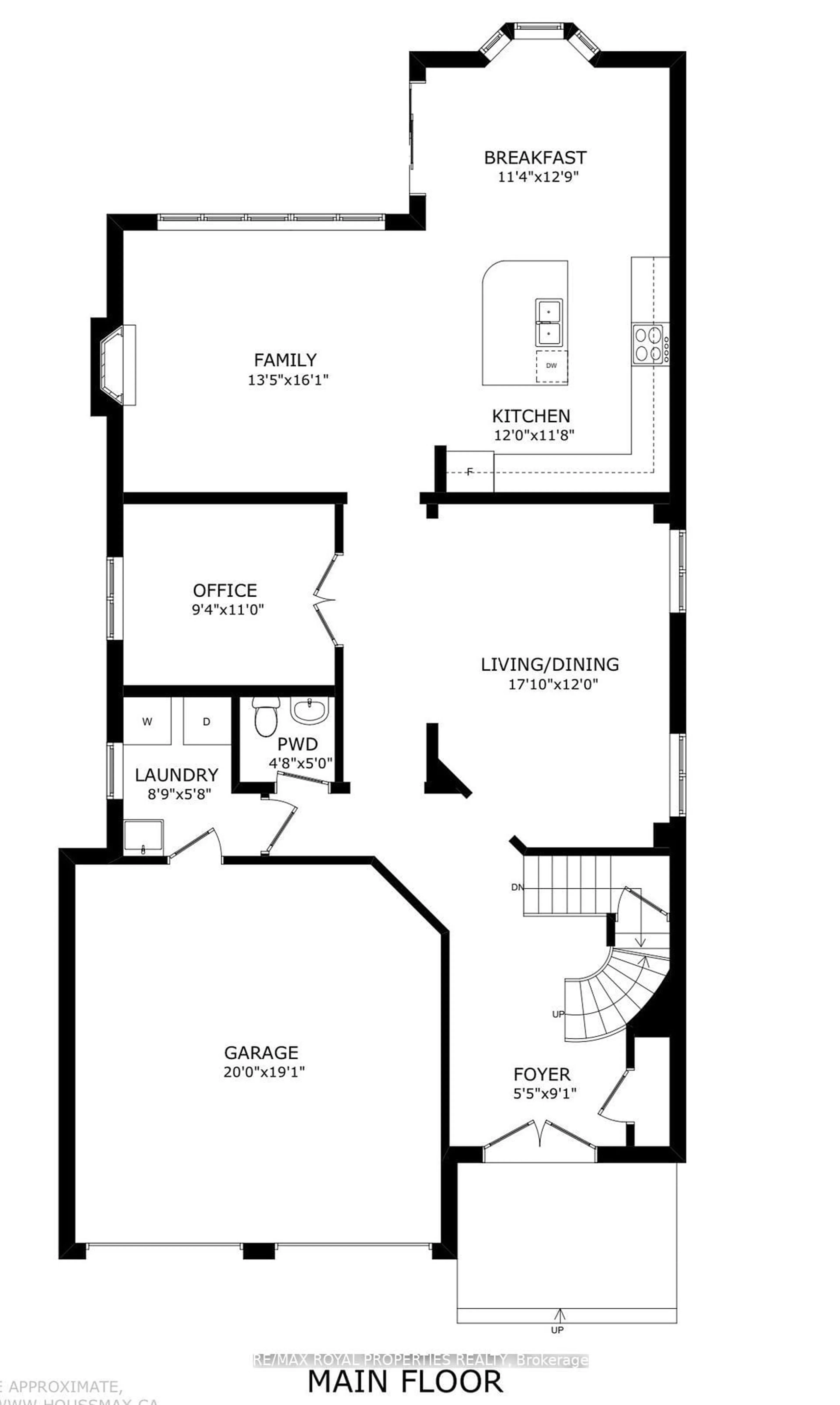 Floor plan for 32 Burning Springs Pl, Whitby Ontario L1M 0K1