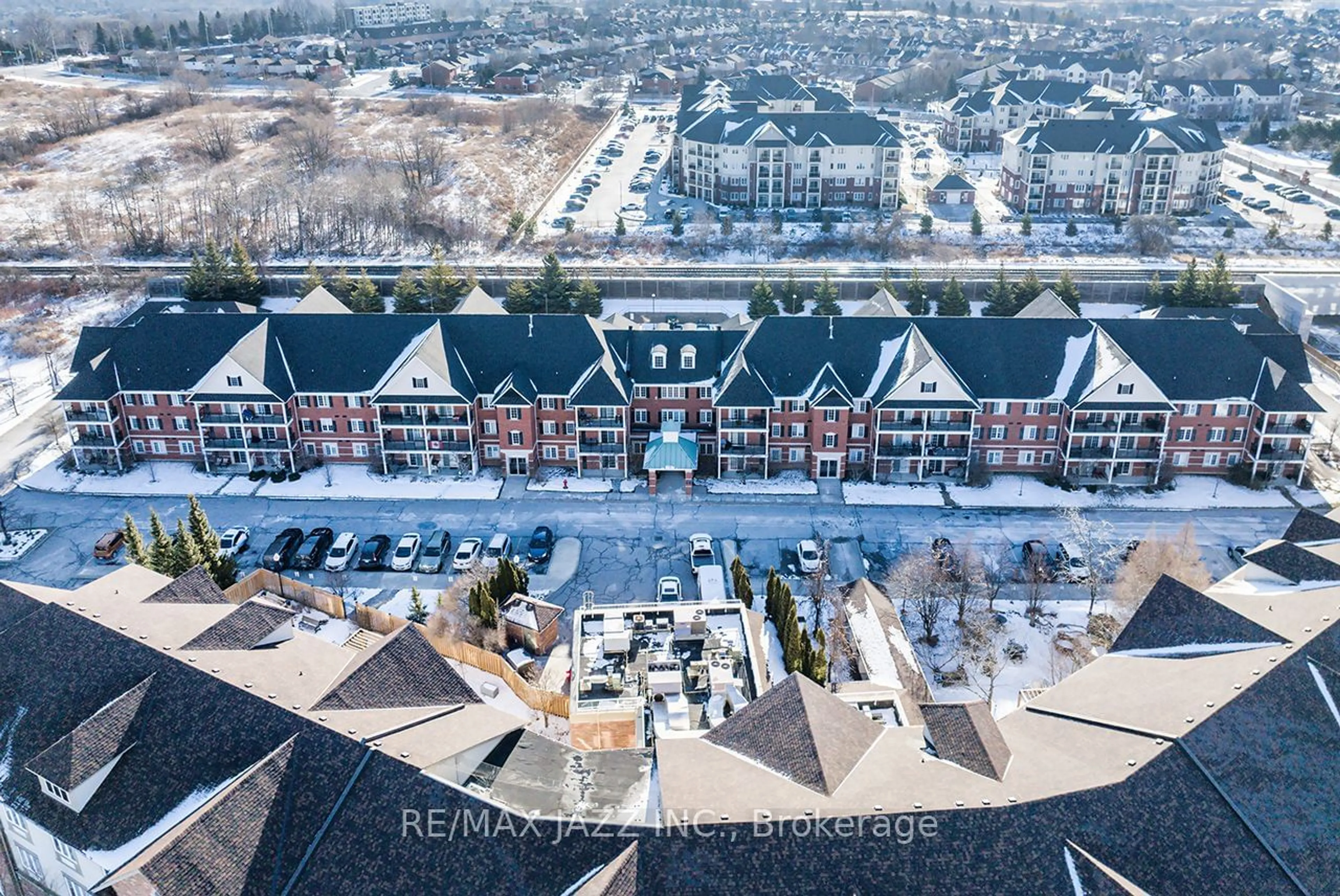 A pic from outside/outdoor area/front of a property/back of a property/a pic from drone, city buildings view from balcony for 61 Clarington Blvd #303, Clarington Ontario L1C 0H6