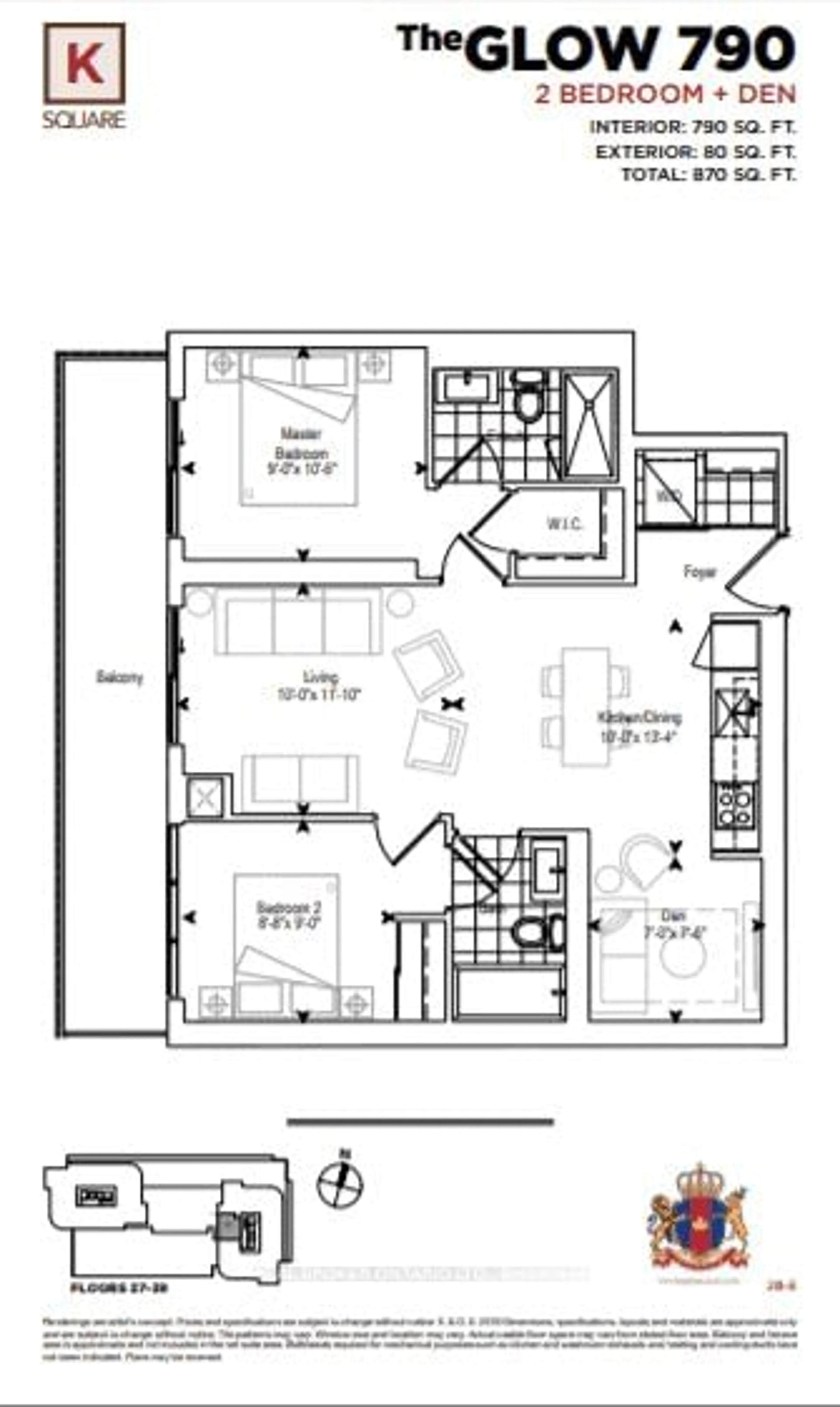 Floor plan for 2033 Kennedy Rd #3501, Toronto Ontario M1T 0B9