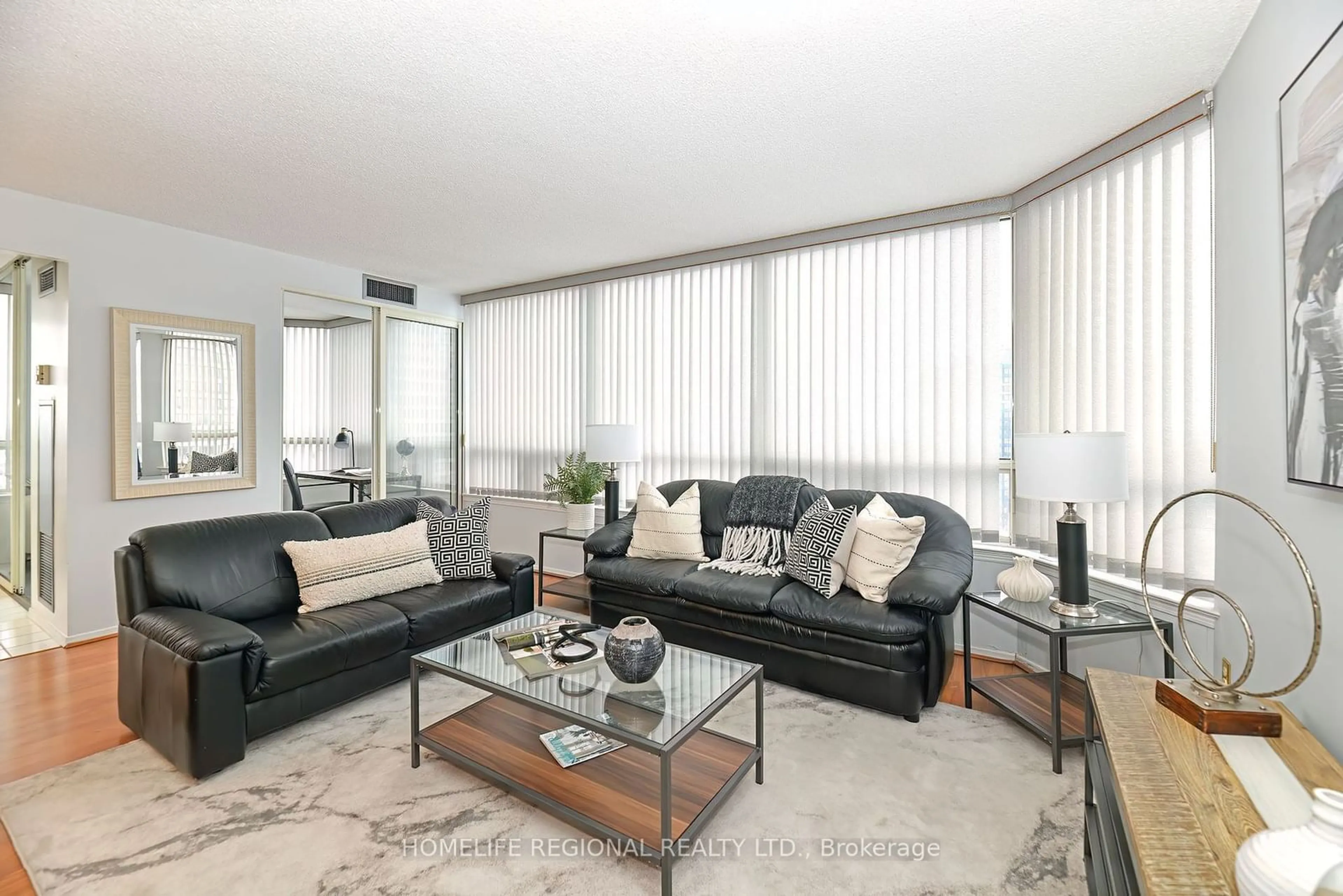 Living room with furniture, unknown for 300 Alton Towers Circ #1405, Toronto Ontario M1V 4X9