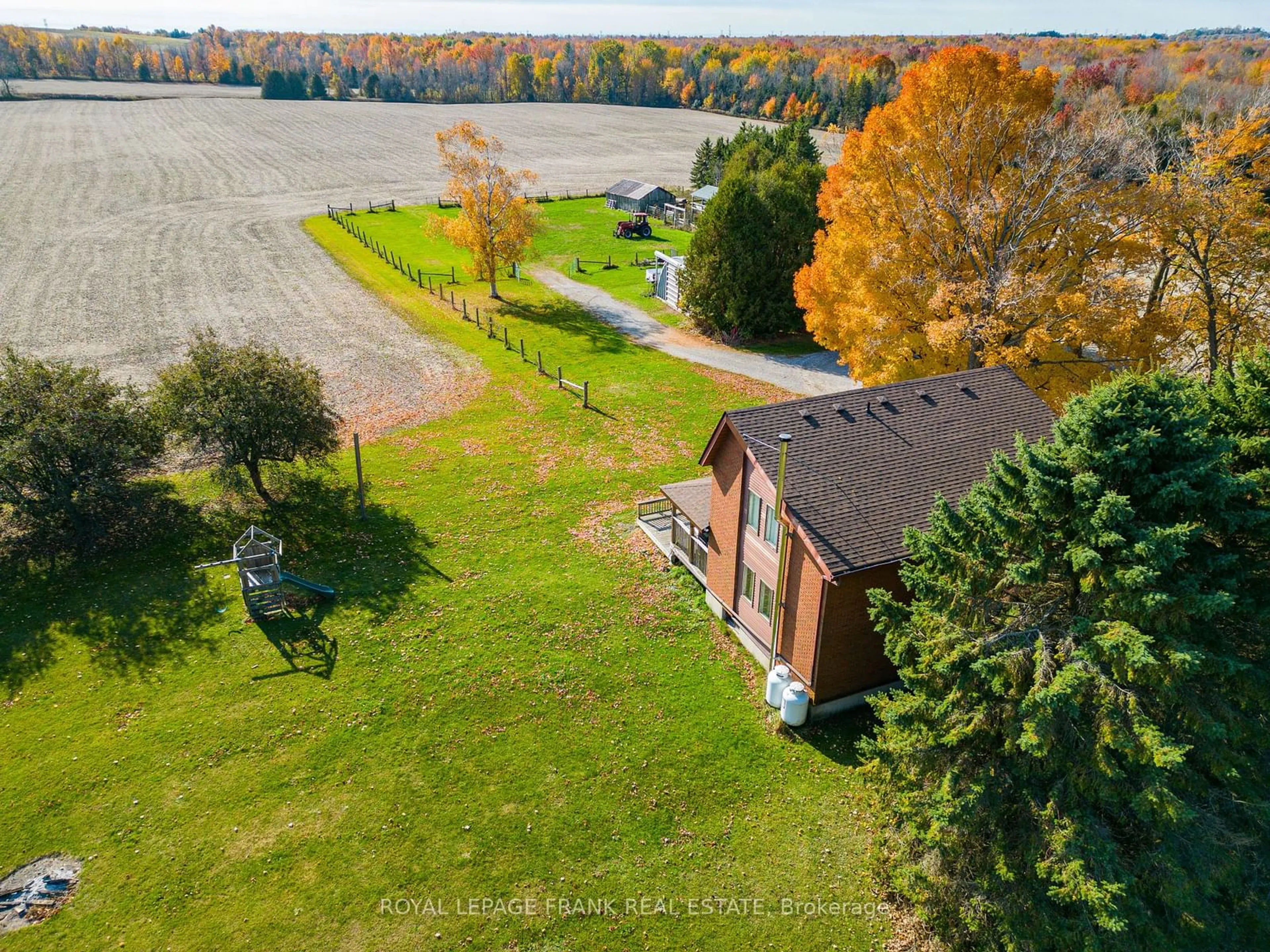 A pic from outside/outdoor area/front of a property/back of a property/a pic from drone, water/lake/river/ocean view for 4825 Concession 3 Rd, Clarington Ontario L0A 1J0