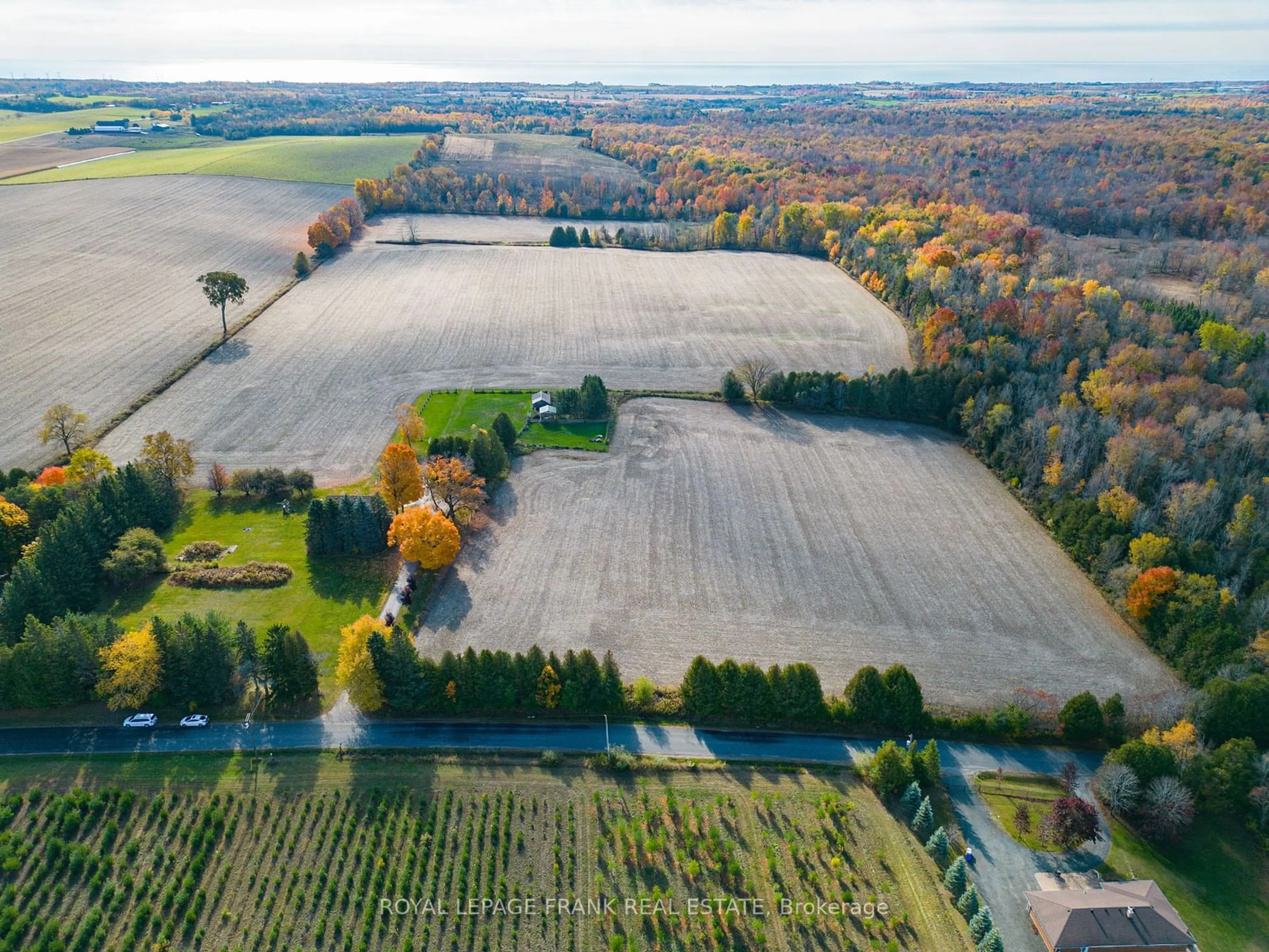 A pic from outside/outdoor area/front of a property/back of a property/a pic from drone, water/lake/river/ocean view for 4825 Concession 3 Rd, Clarington Ontario L0A 1J0