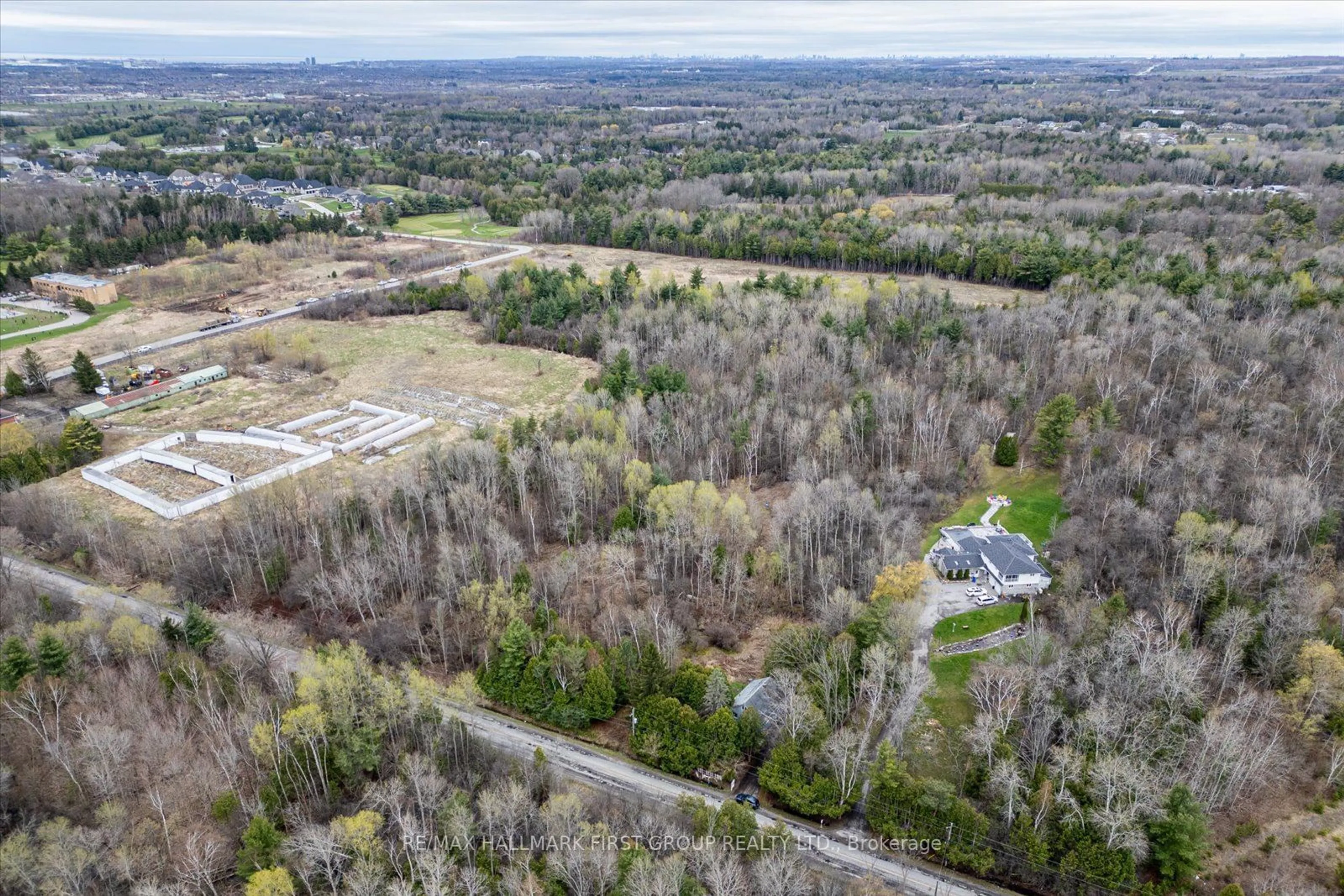 A pic from outside/outdoor area/front of a property/back of a property/a pic from drone, forest/trees view for 3296 Audley Rd, Pickering Ontario L1V 2P8