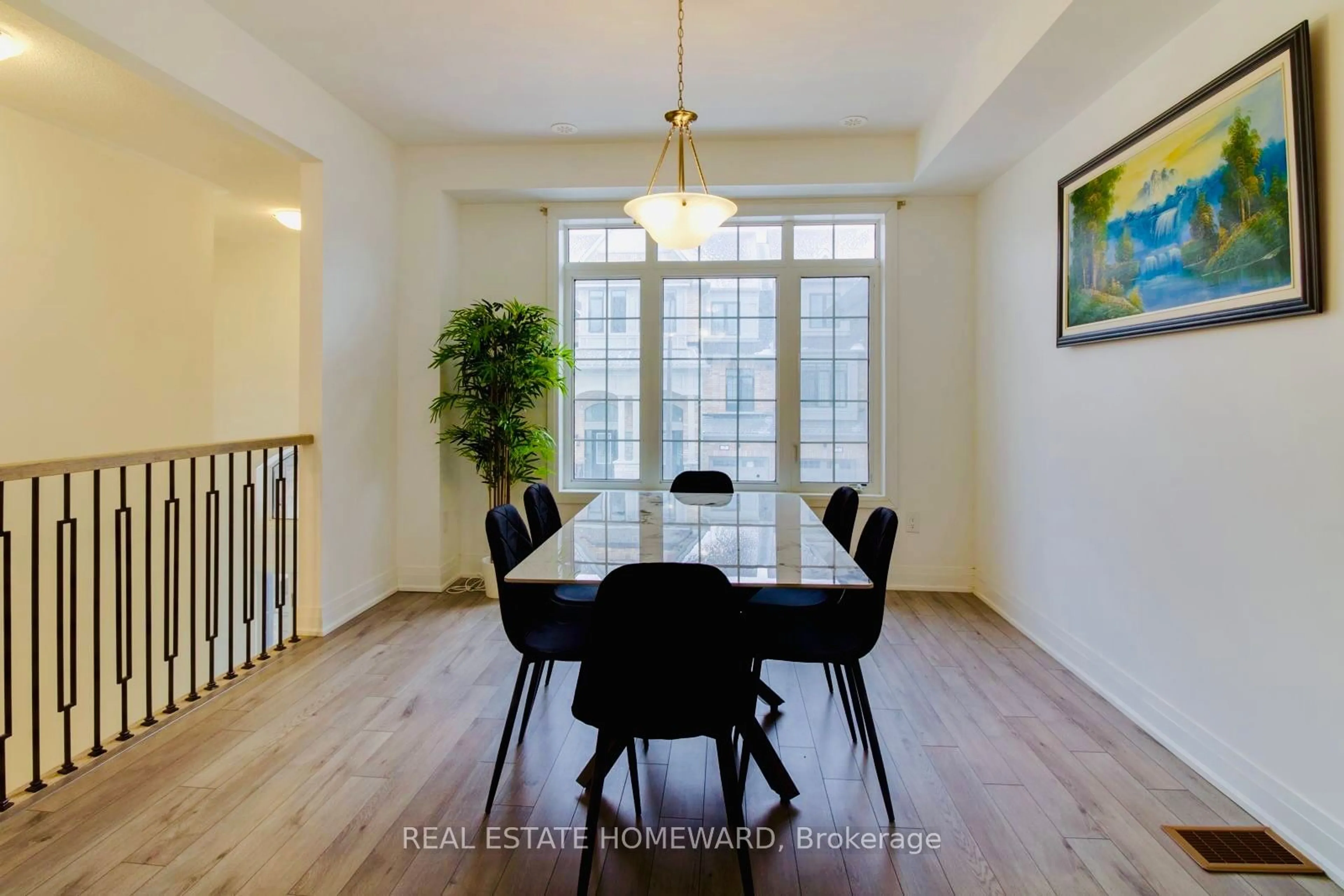 Dining room, wood/laminate floor for 8 Calloway Way, Whitby Ontario L1N 0N9