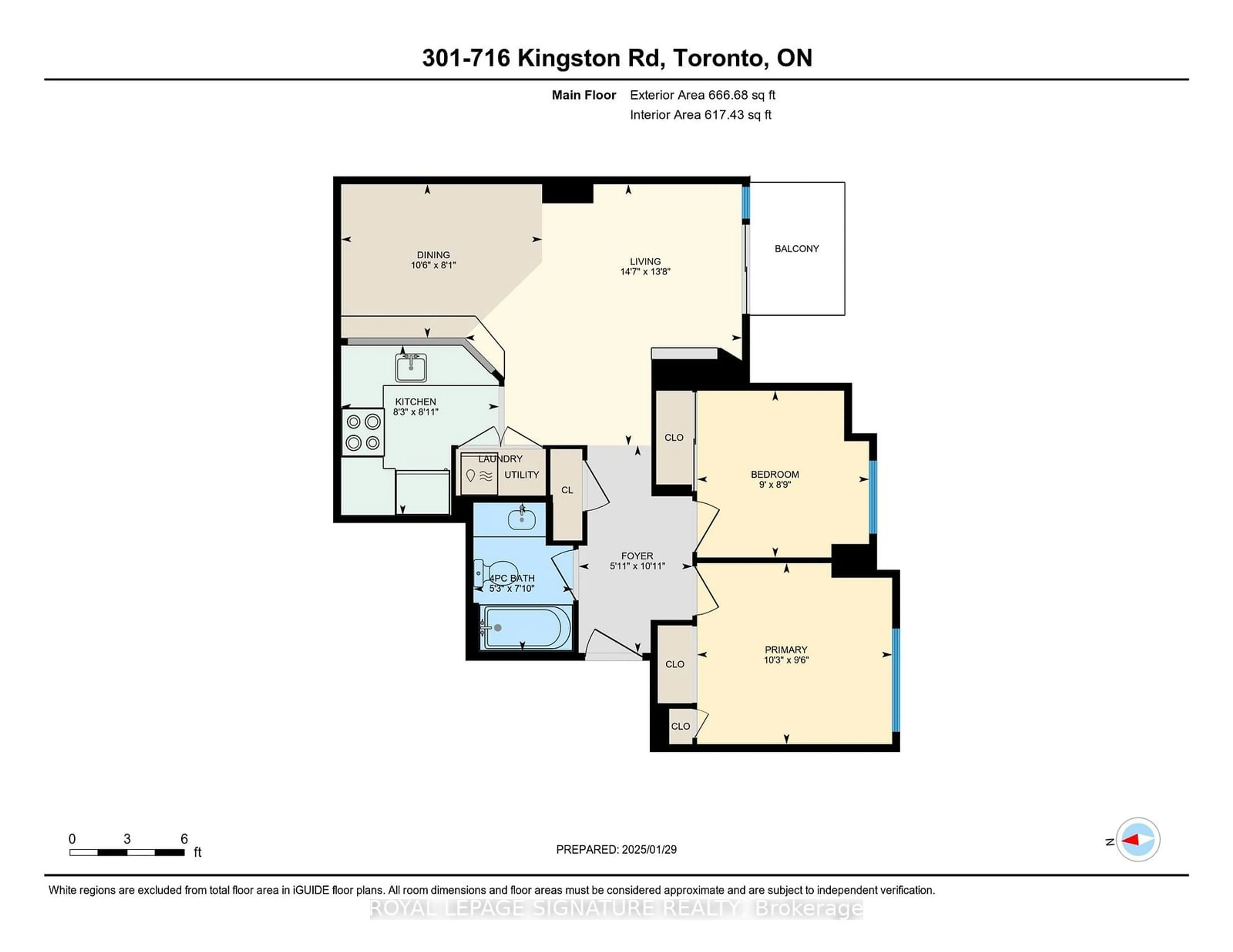 Floor plan for 716 Kingston Rd #301, Toronto Ontario M4E 1R7