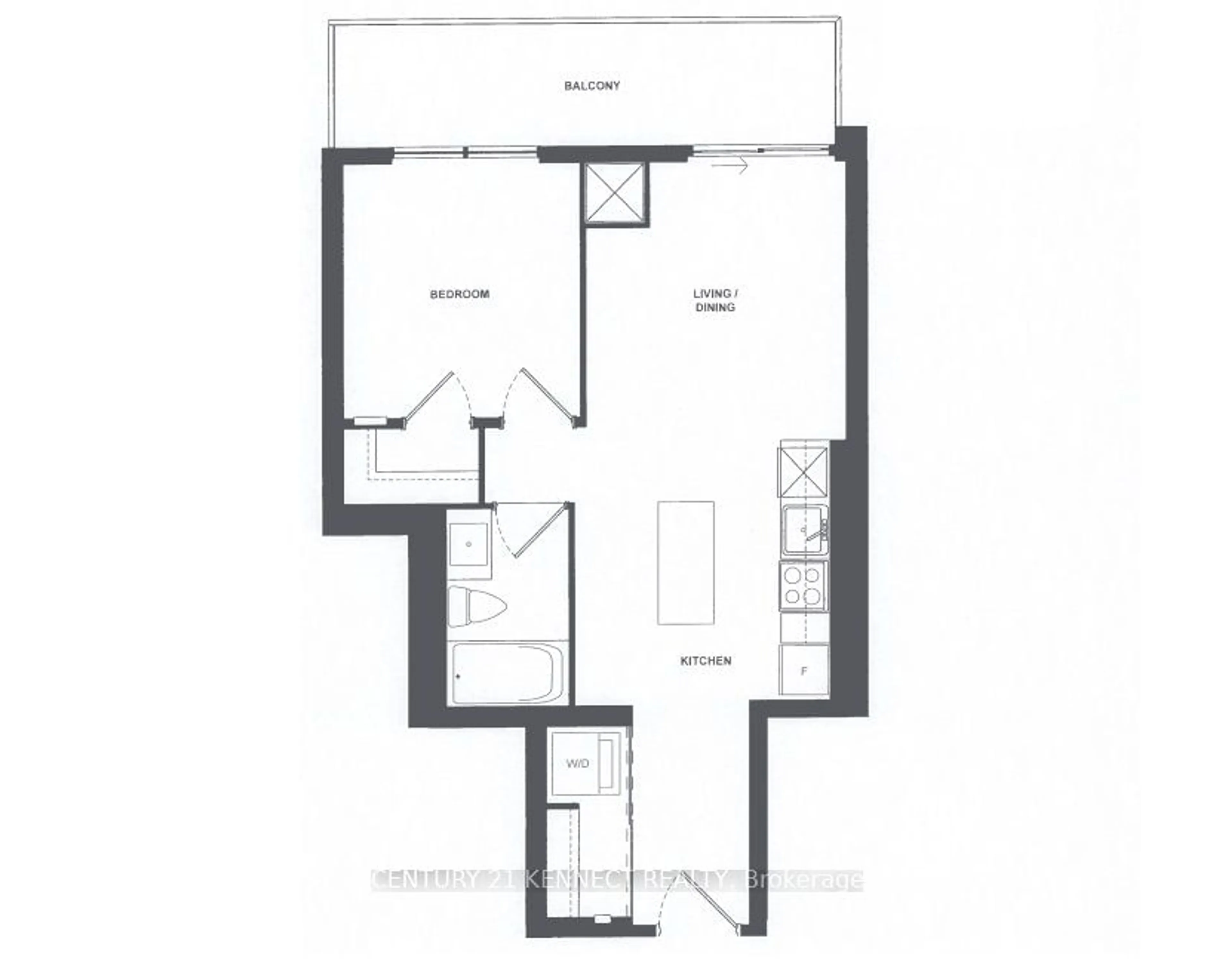 Floor plan for 286 Main St #1108, Toronto Ontario M4C 0B3