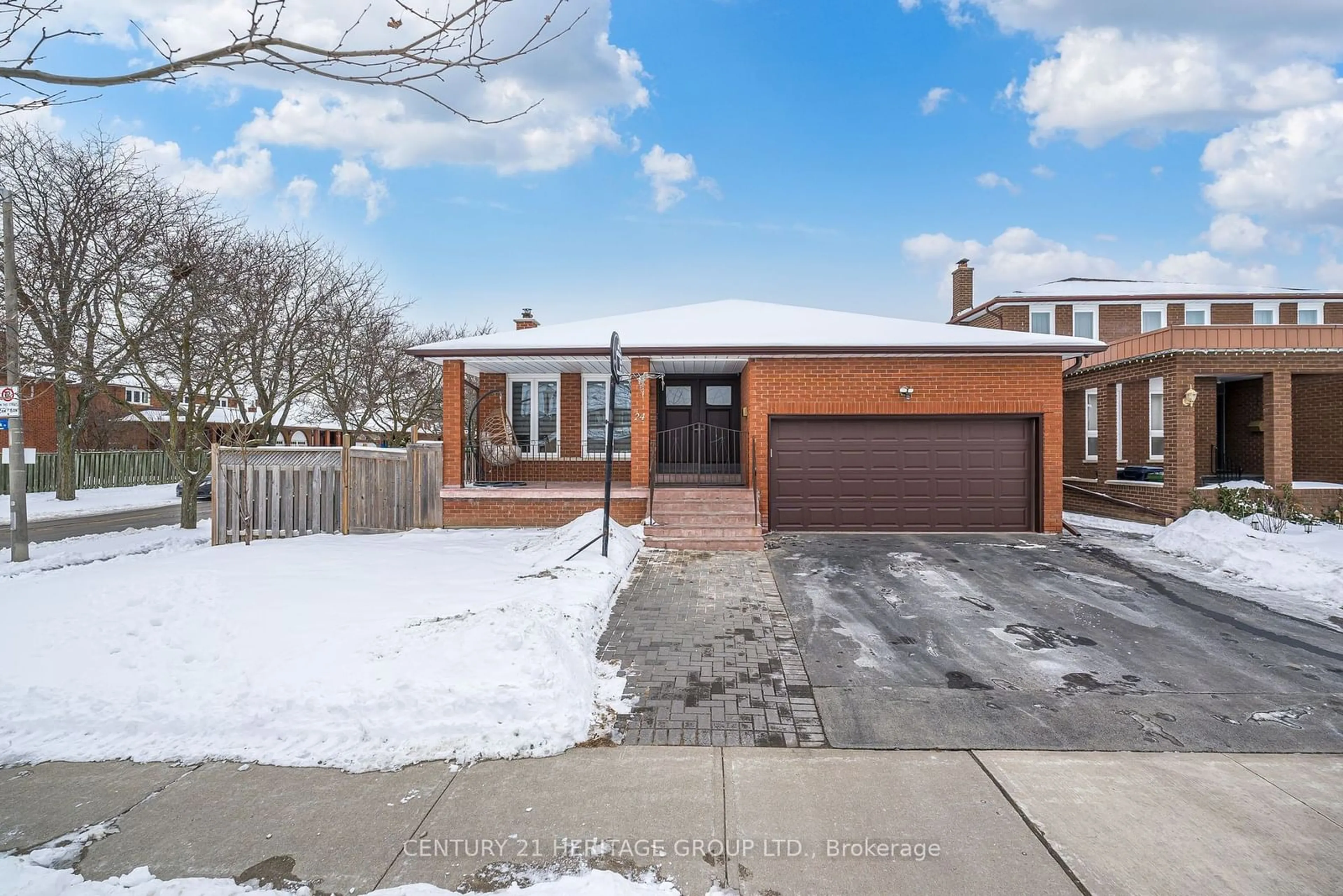 Home with brick exterior material, street for 24 Morbank Dr, Toronto Ontario M1V 2M3