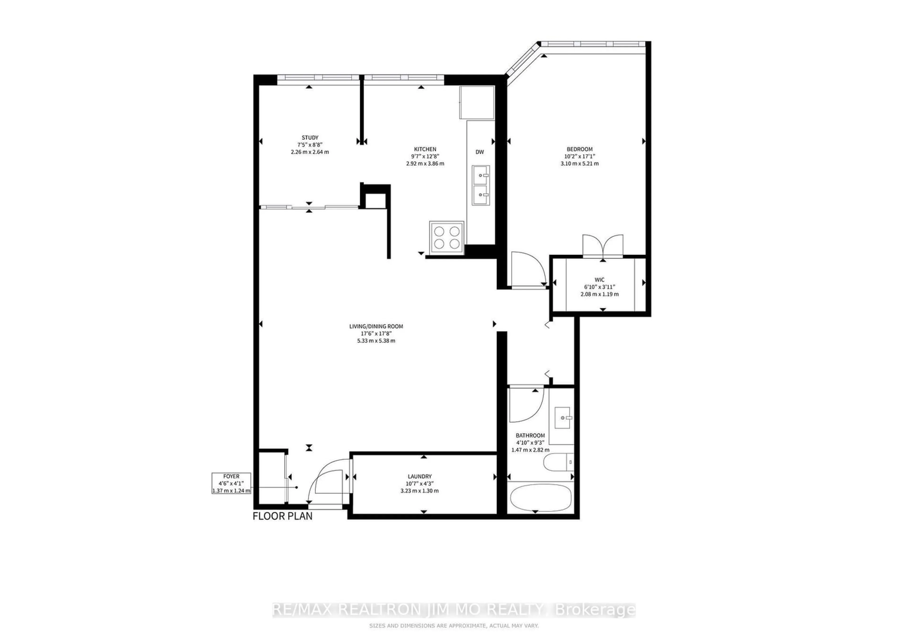 Floor plan for 25 Bamburgh Circ #330, Toronto Ontario M1W 3W2