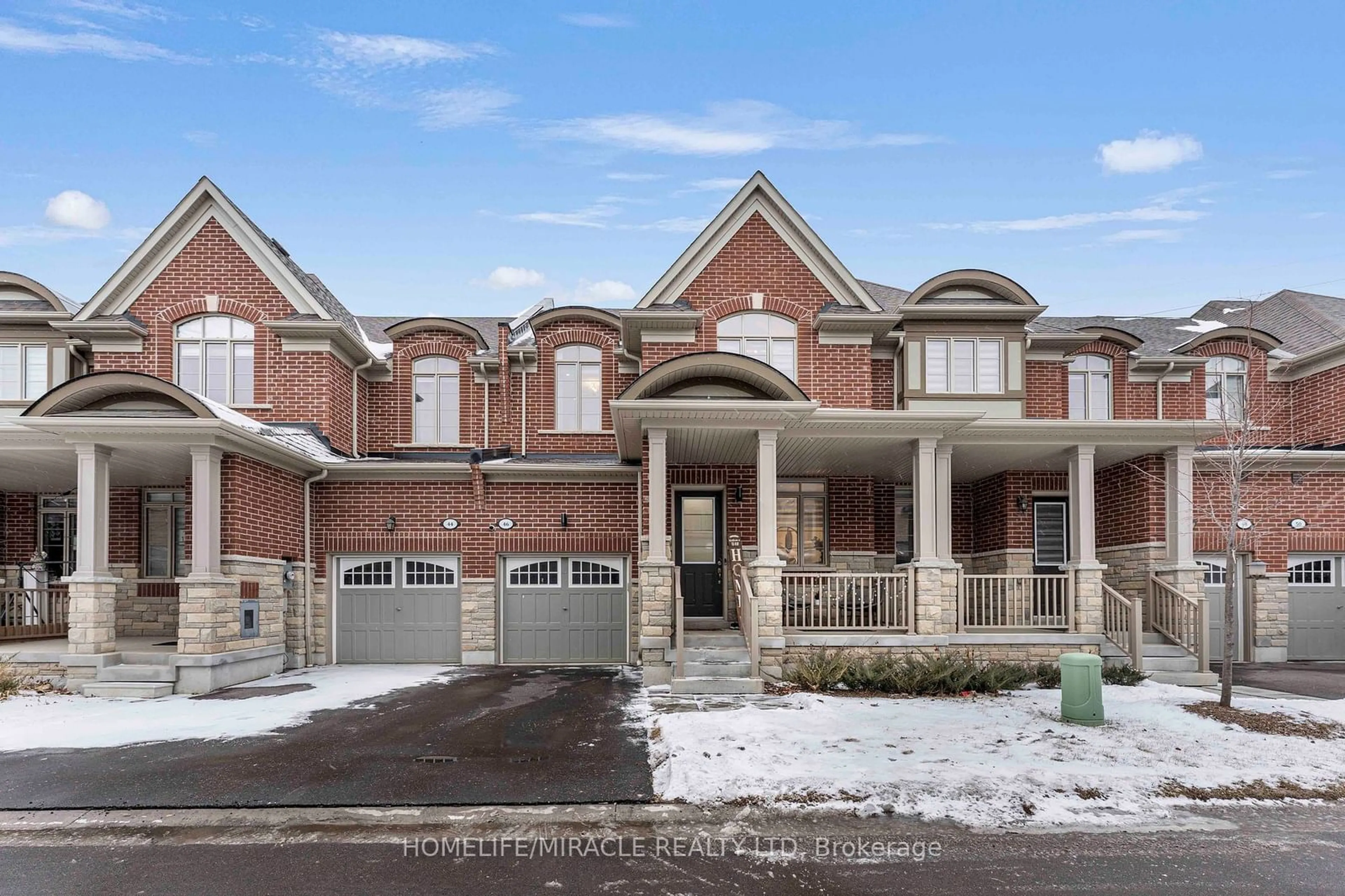 Home with brick exterior material, street for 46 Hickling Lane, Ajax Ontario L1T 0P9