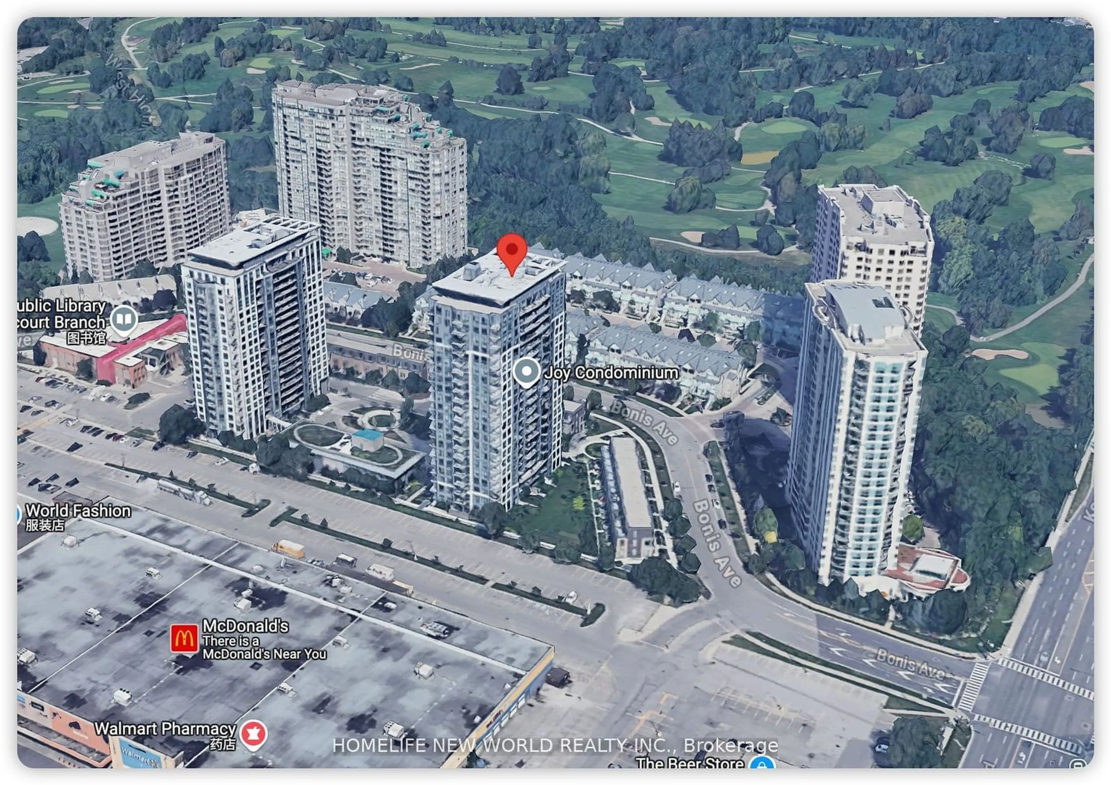 A pic from outside/outdoor area/front of a property/back of a property/a pic from drone, city buildings view from balcony for 195 Bonis Ave #101, Toronto Ontario M1T 0A5