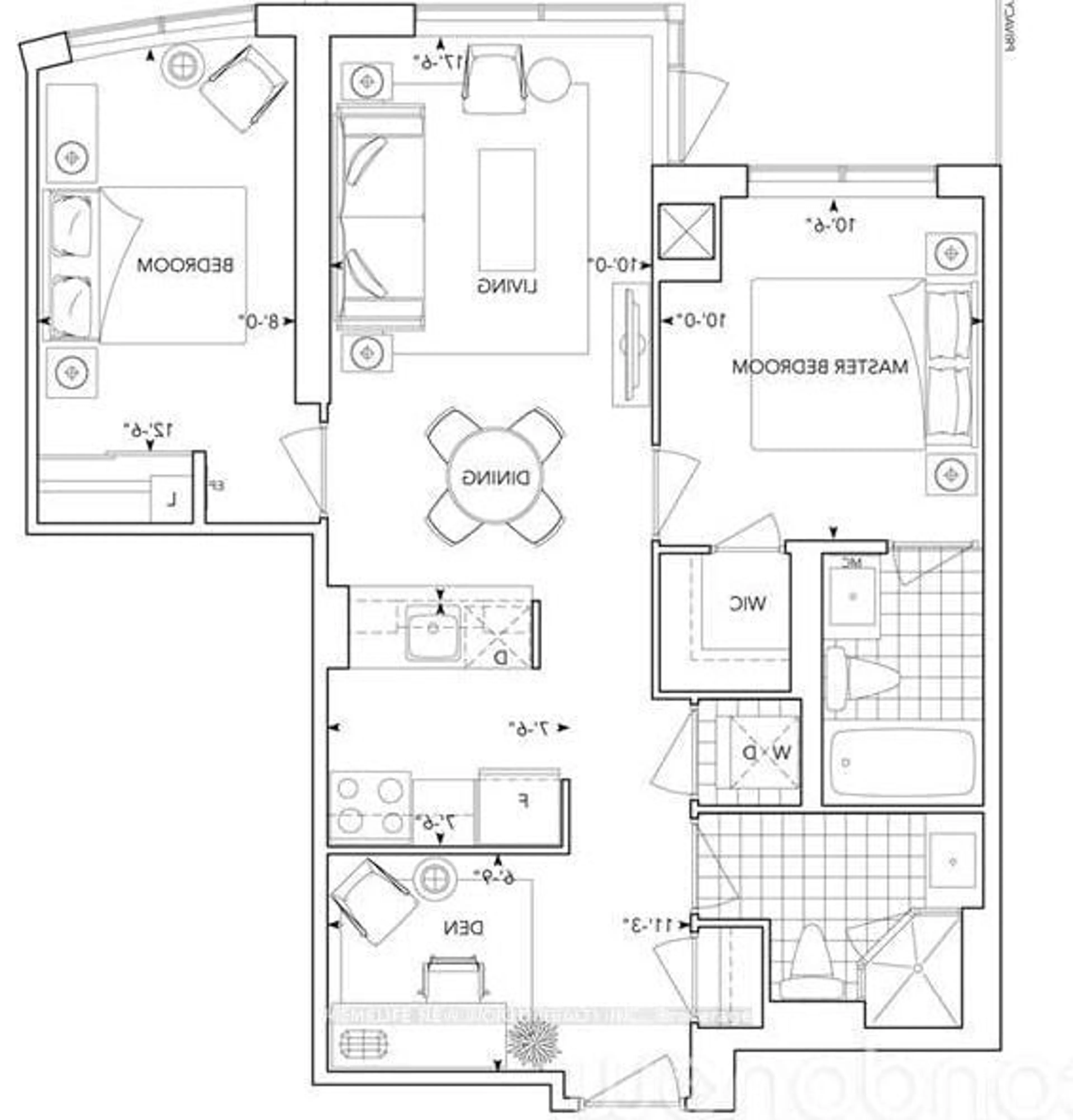 Floor plan for 181 Village Green Sq #1515, Toronto Ontario M1S 0K6