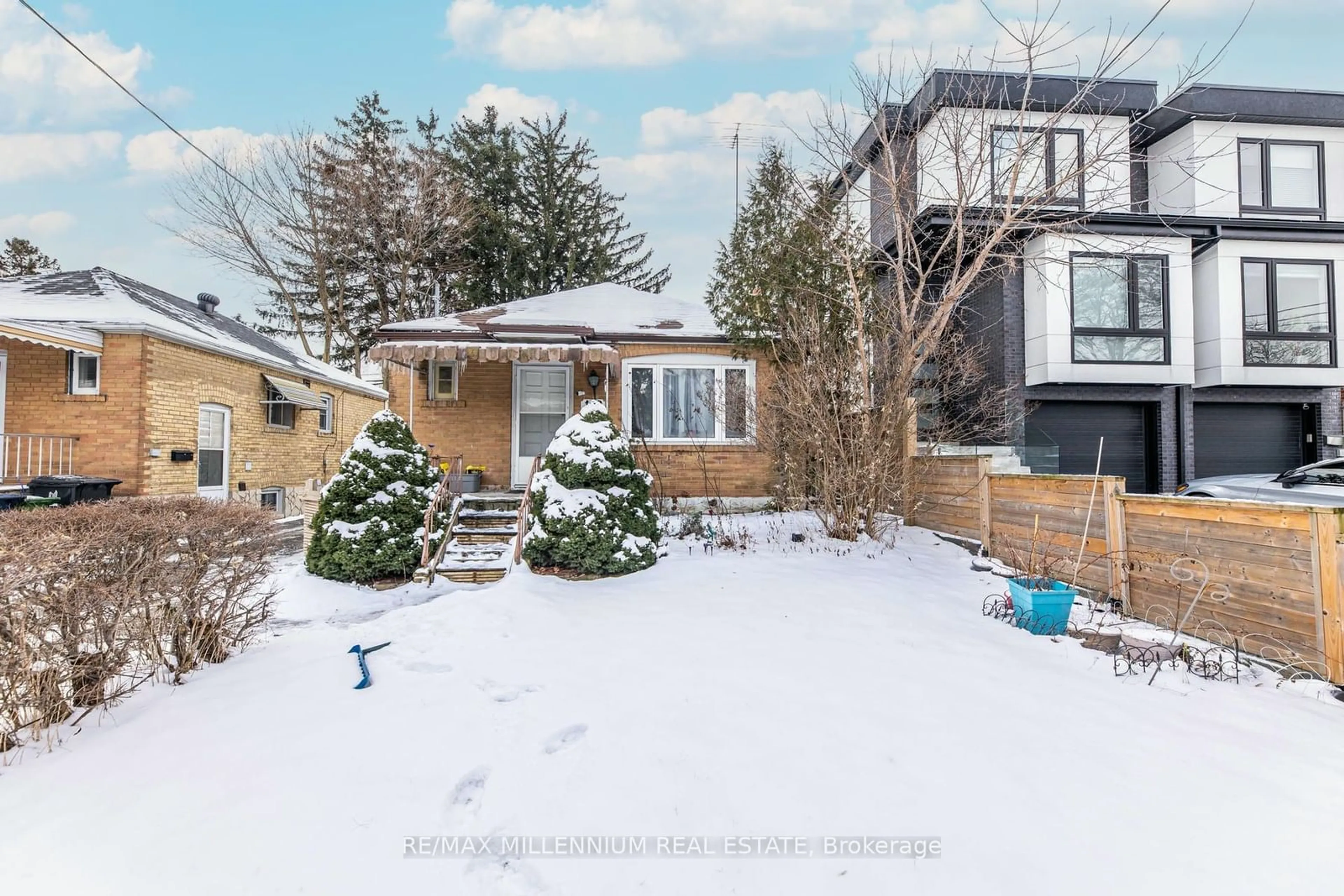 A pic from outside/outdoor area/front of a property/back of a property/a pic from drone, street for 109 Virginia Ave, Toronto Ontario M4C 2T1