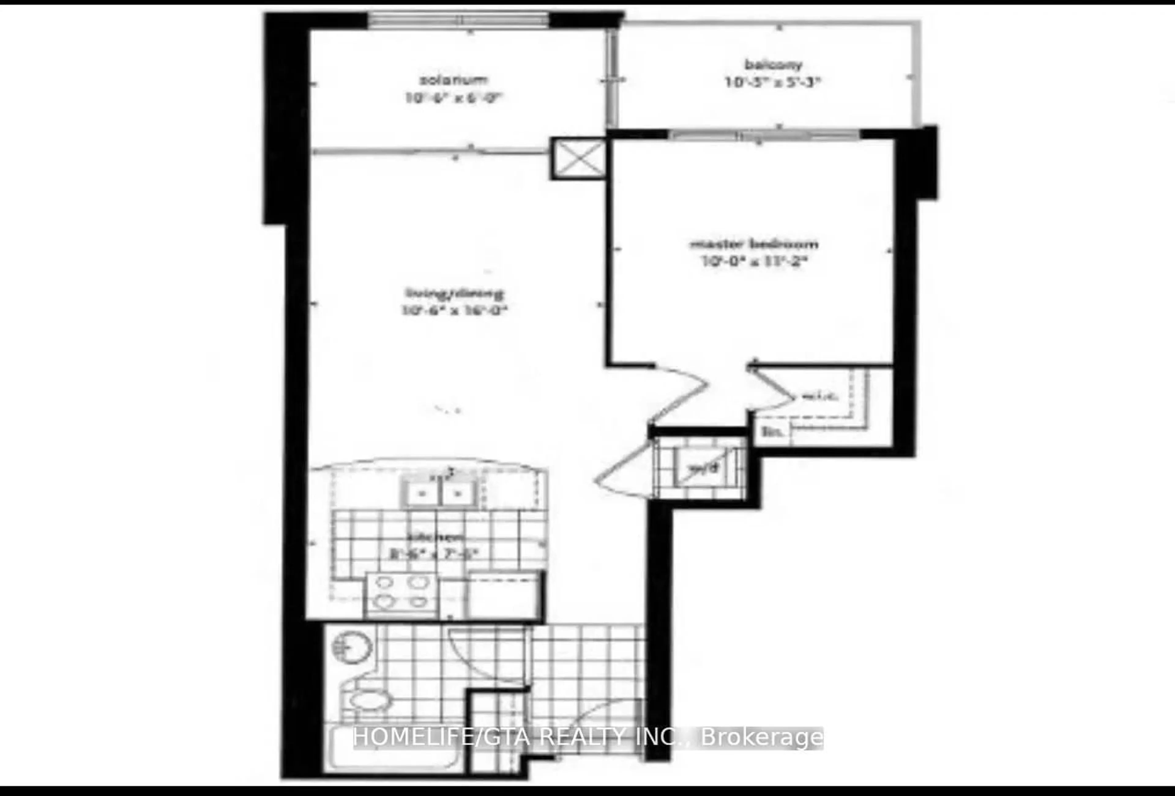 Floor plan for 60 Brian Harrison Way #1008, Toronto Ontario M1P 5J5