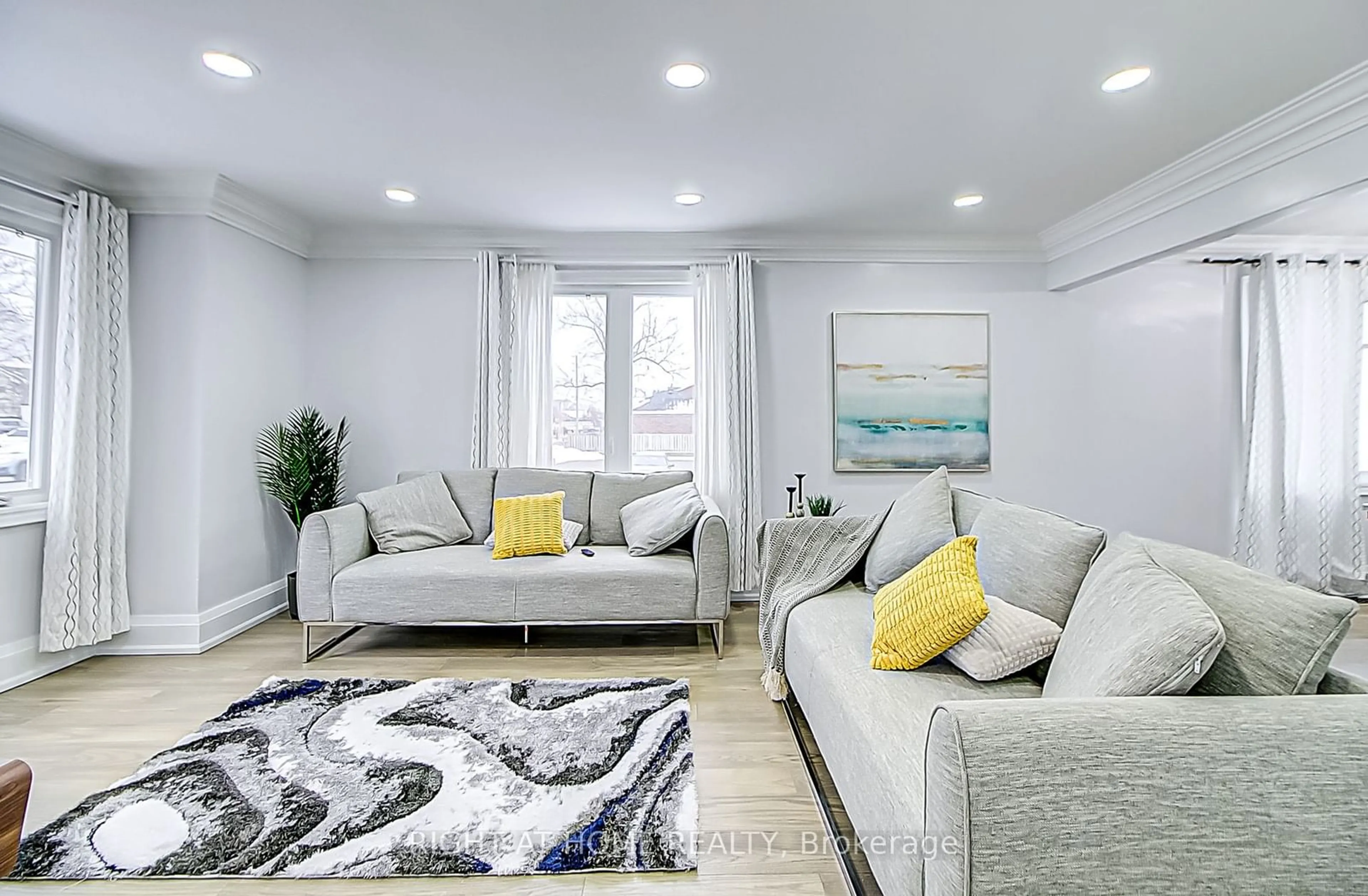 Living room with furniture, carpet floor for 1228 Victoria Park Ave, Toronto Ontario M4B 2K8