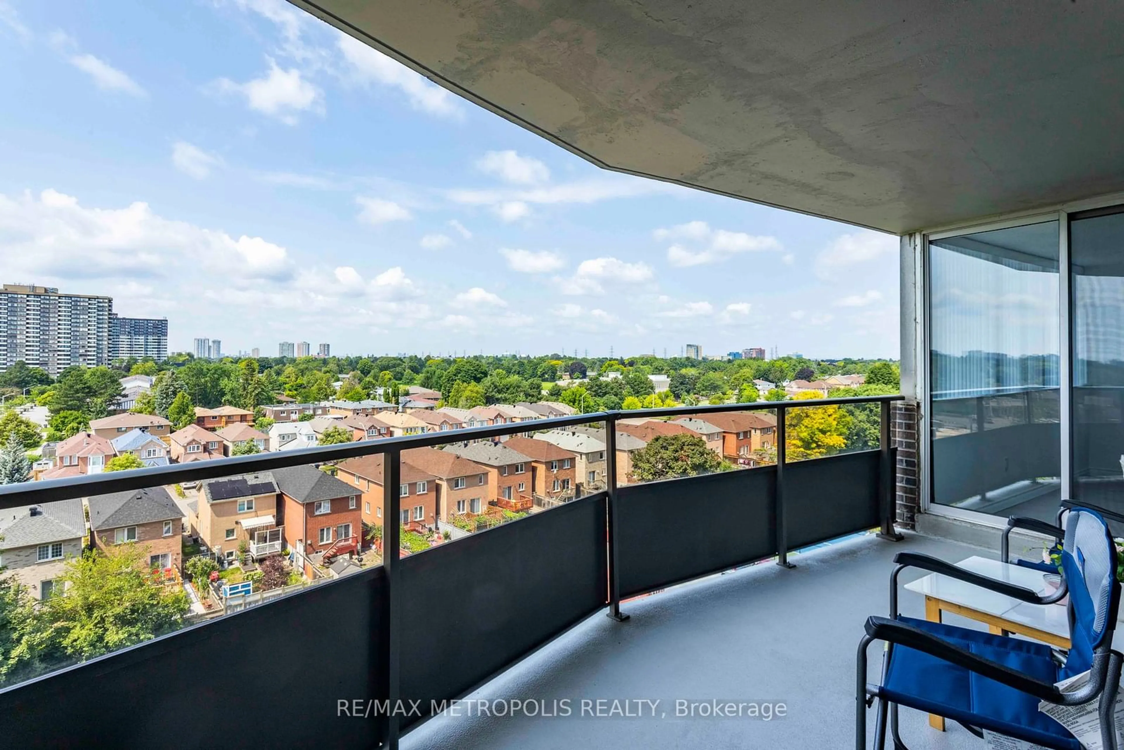 Balcony in the apartment, city buildings view from balcony for 3151 Bridletowne Circ #808, Toronto Ontario M1W 2T1