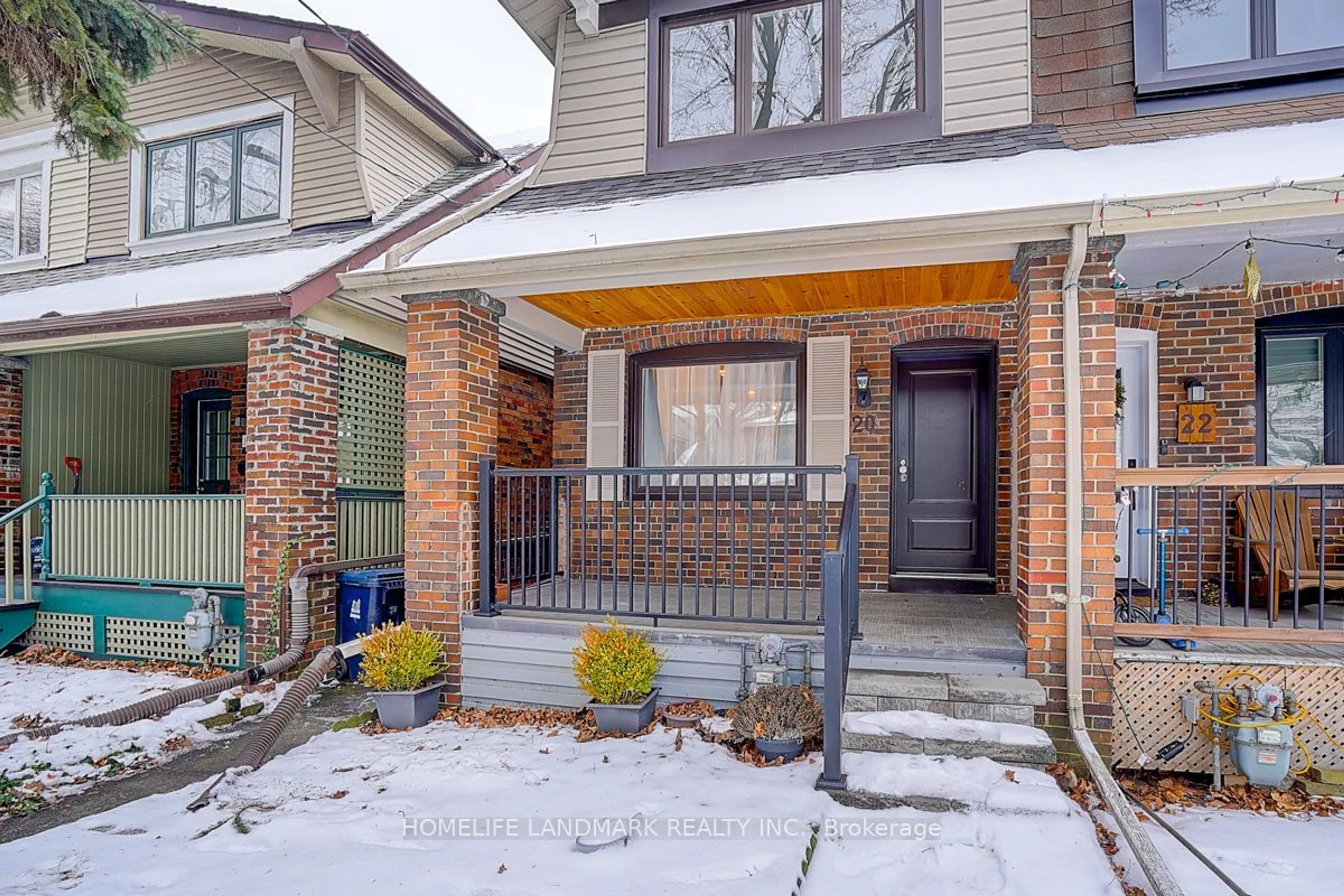 Home with brick exterior material, street for 20 Billings Ave, Toronto Ontario M4L 2S2