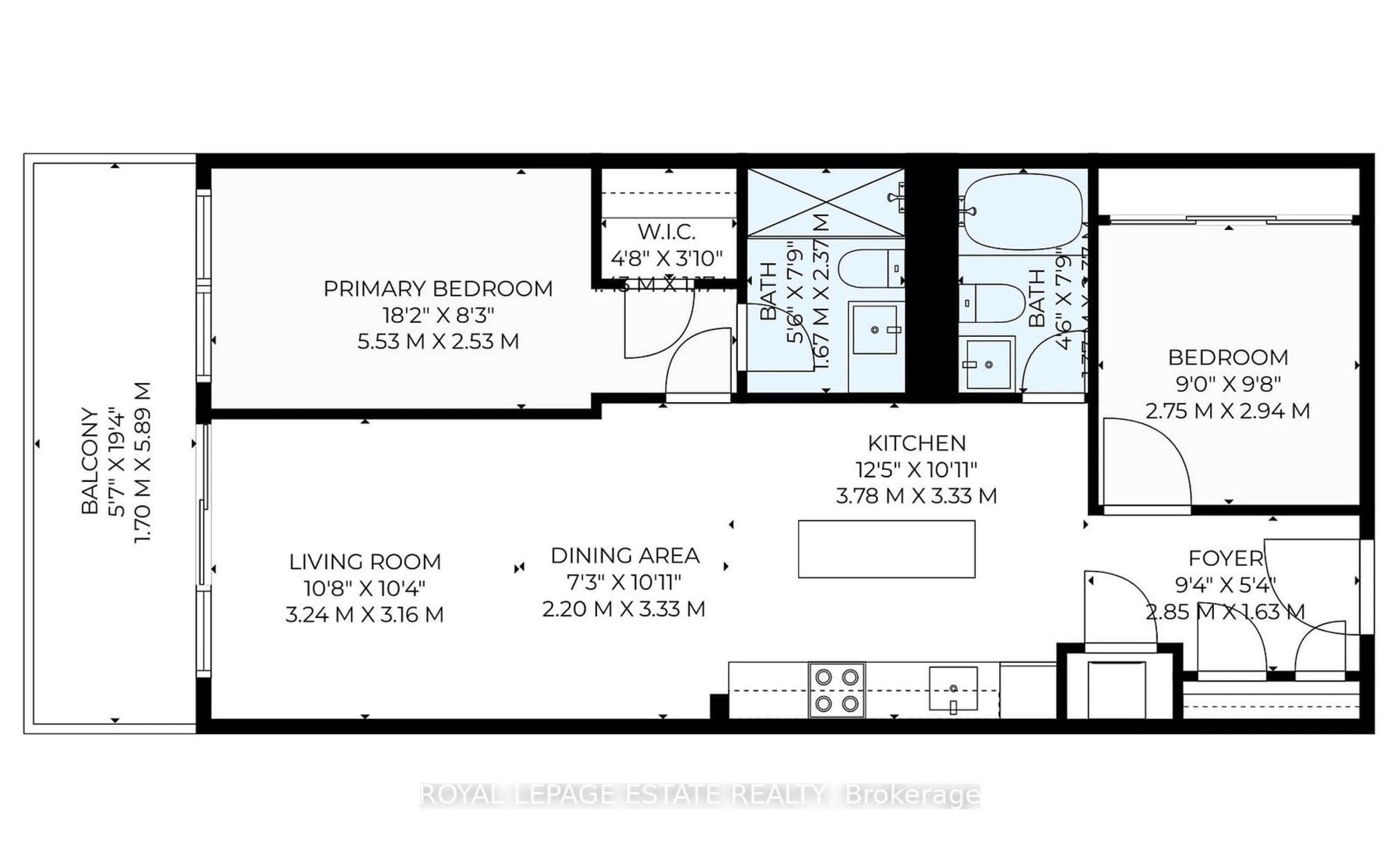 Floor plan for 665 Queen St #408, Toronto Ontario M4M 1G4