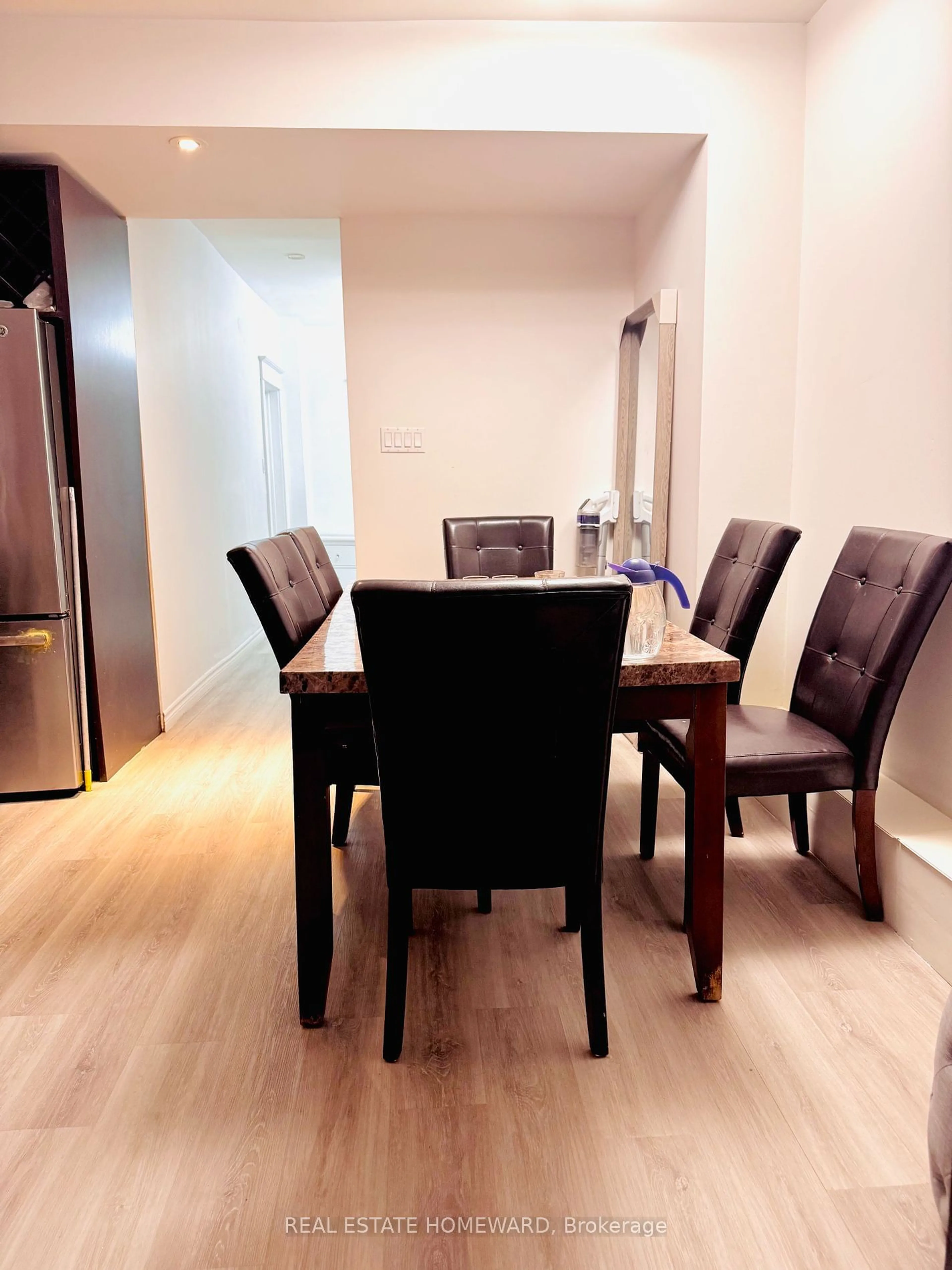 Dining room, wood/laminate floor for 41 Patterson Ave, Toronto Ontario M1L 3Y1