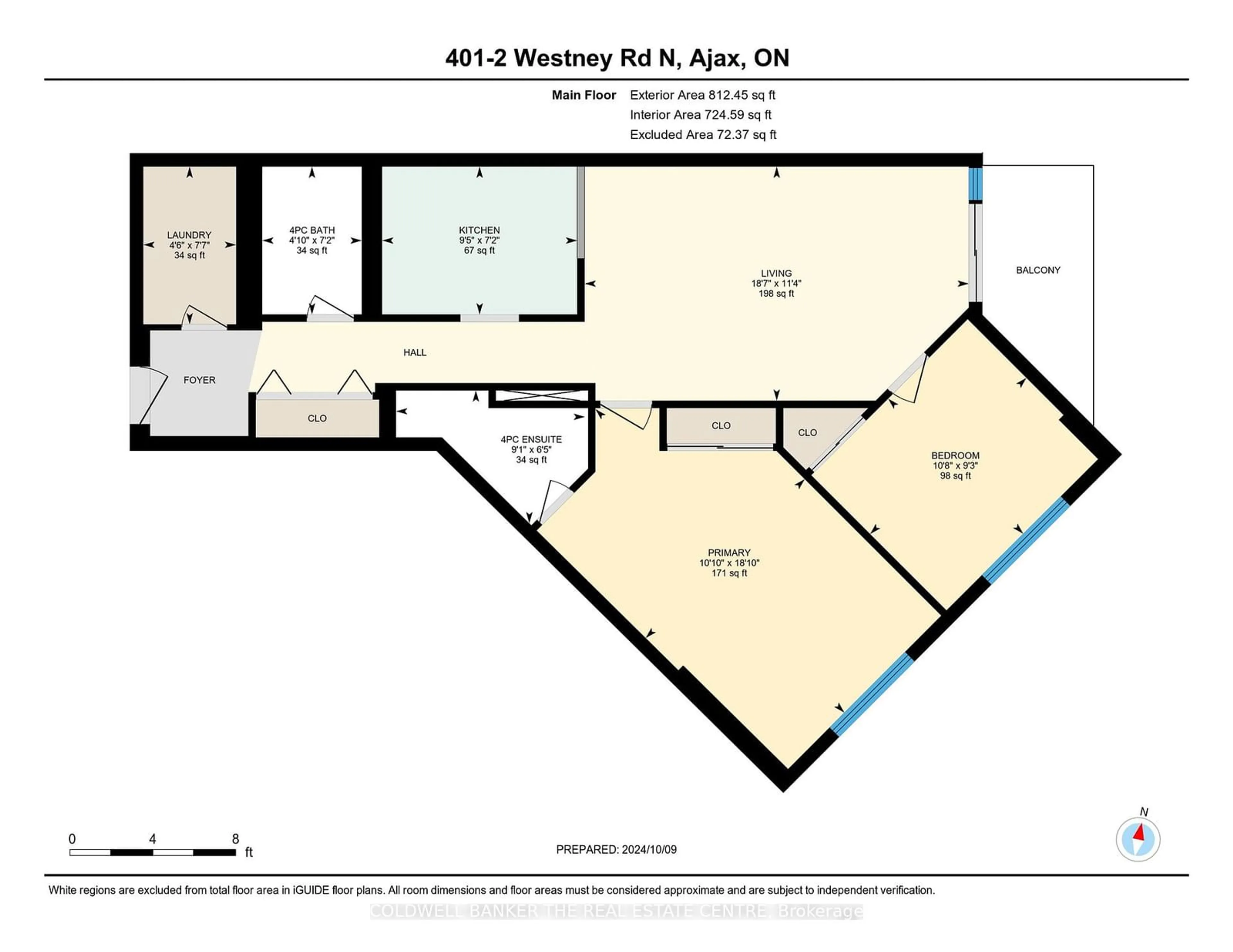 Floor plan for 2 Westney Rd #401, Ajax Ontario L1T 3H3