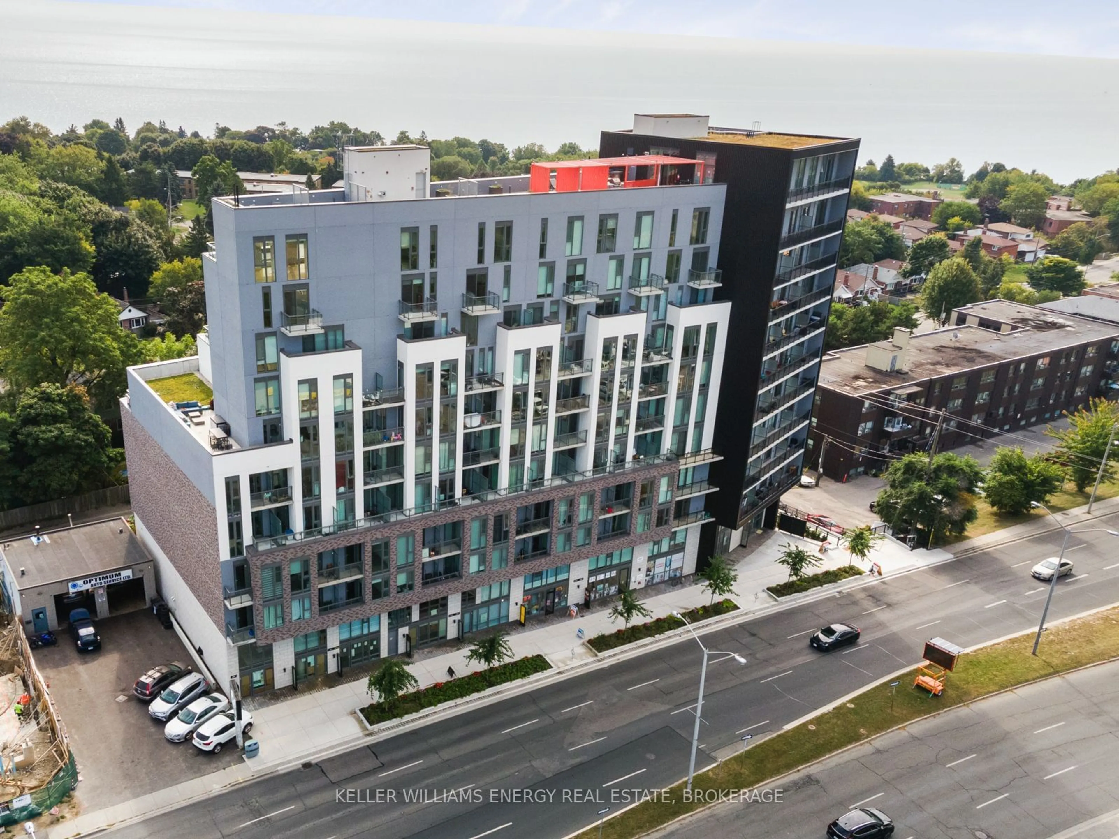 A pic from outside/outdoor area/front of a property/back of a property/a pic from drone, city buildings view from balcony for 90 Glen Everest Rd #804, Toronto Ontario M1N 0C3