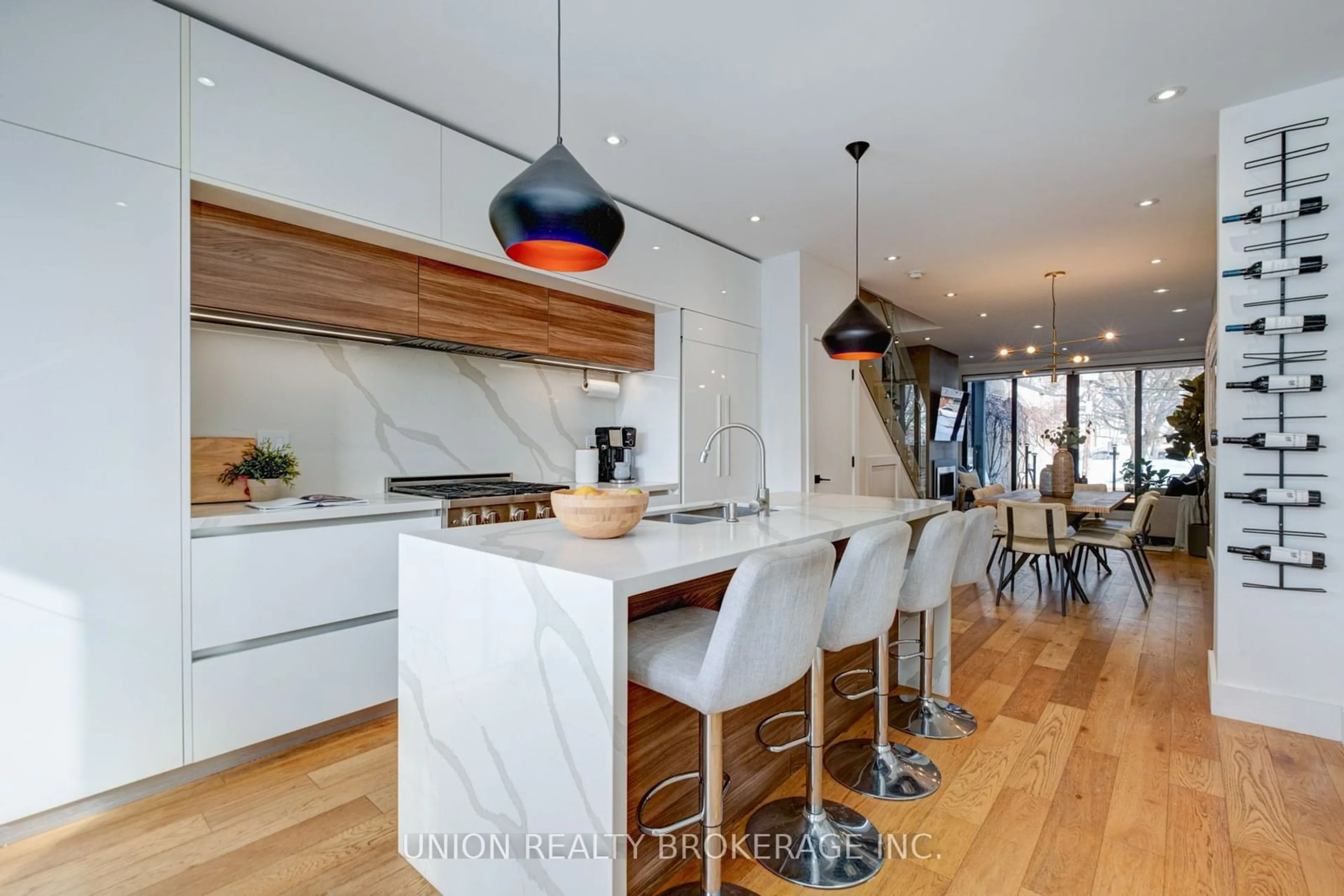 Contemporary kitchen, wood/laminate floor for 47 Woodfield Rd, Toronto Ontario M4L 2W4