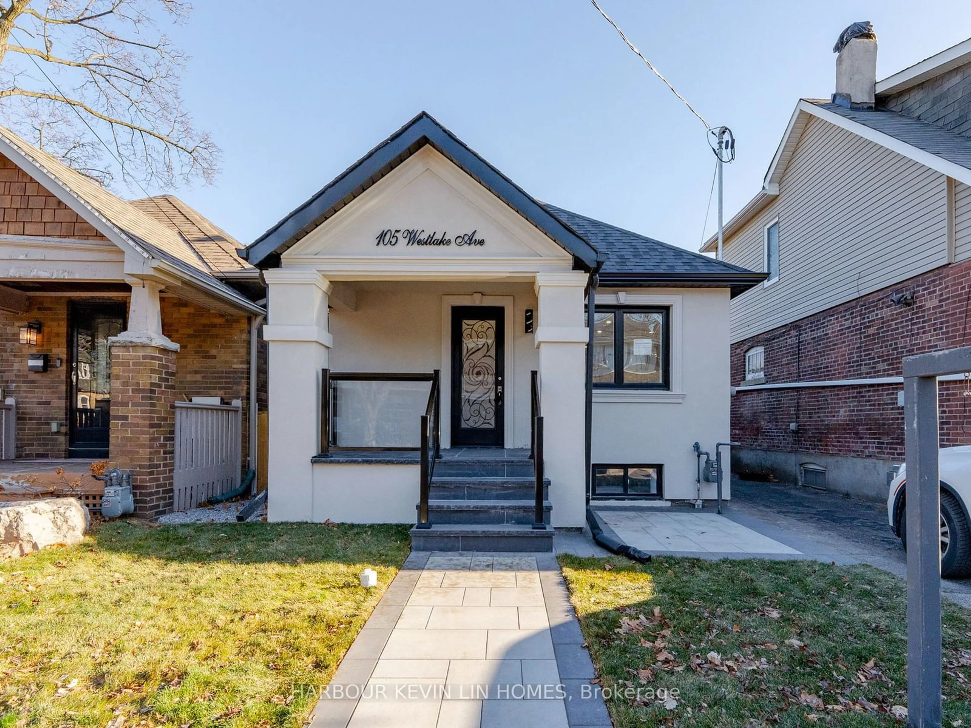 Home with brick exterior material, street for 105 Westlake Ave, Toronto Ontario M4C 4R3