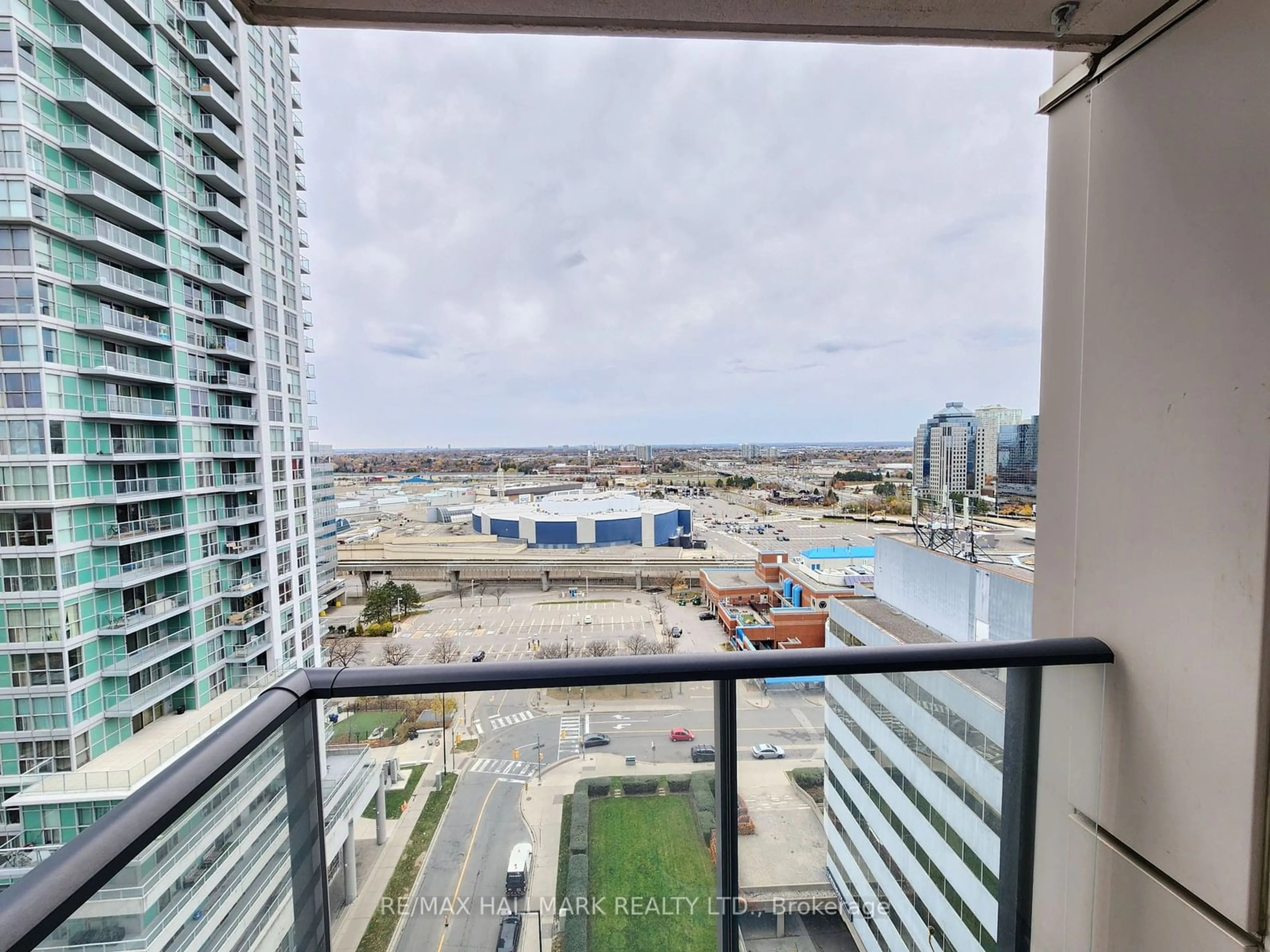 Balcony in the apartment, city buildings view from balcony for 25 Town Centre Crt #2010, Toronto Ontario M1P 0B4