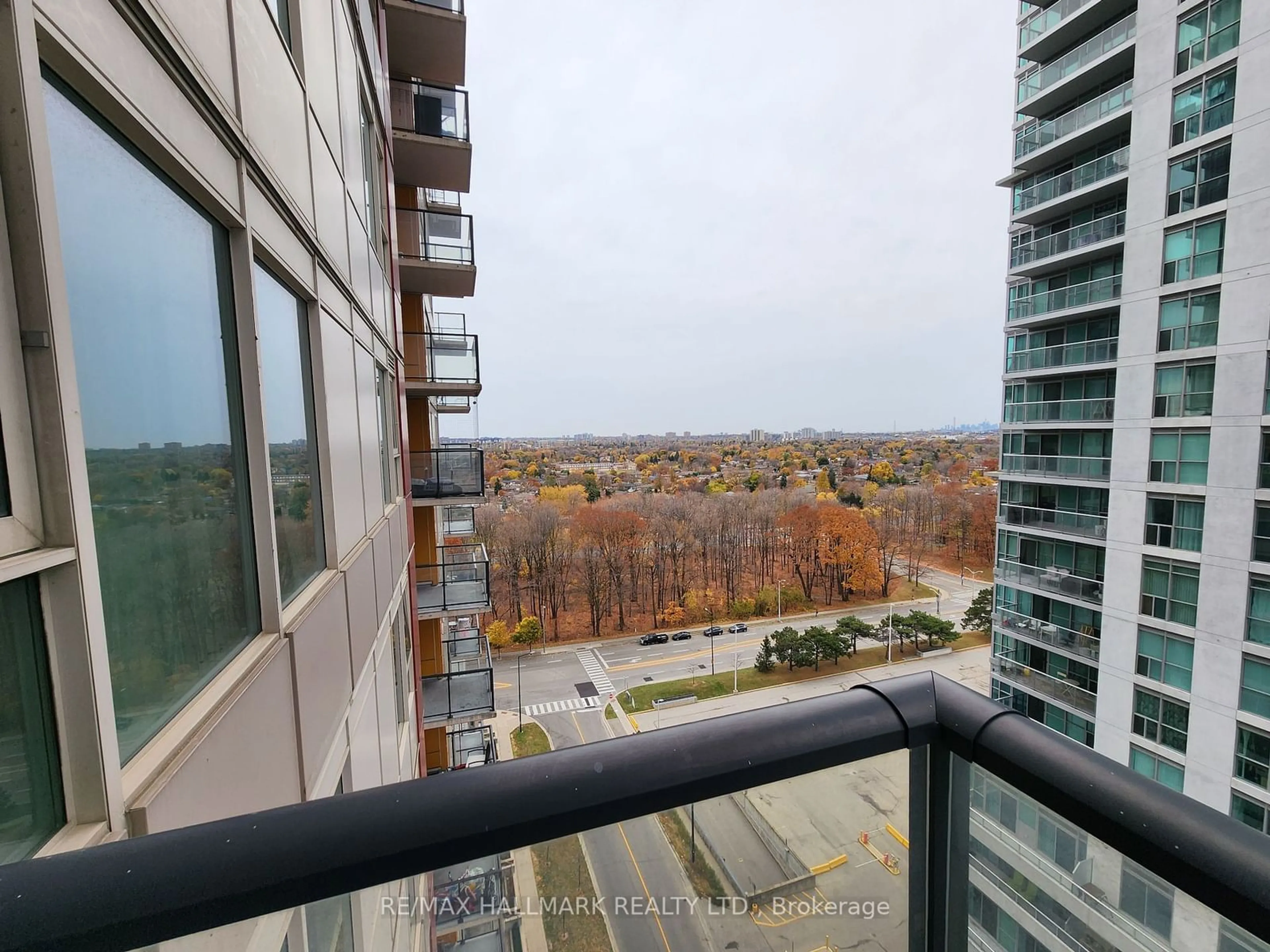 Balcony in the apartment, city buildings view from balcony for 25 Town Centre Crt #2010, Toronto Ontario M1P 0B4