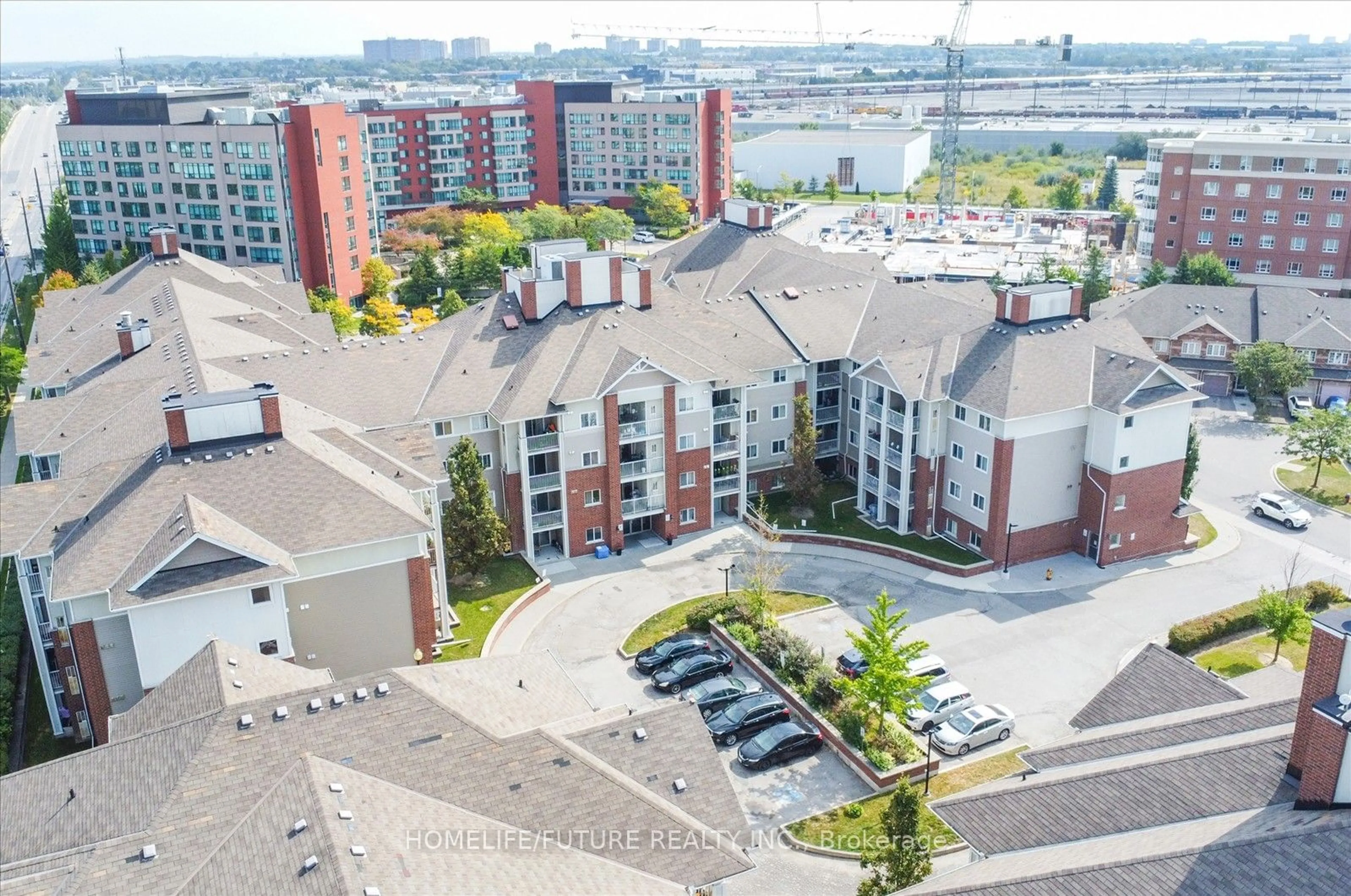 A pic from outside/outdoor area/front of a property/back of a property/a pic from drone, city buildings view from balcony for 5225 Finch Ave #205, Toronto Ontario M1S 5W8