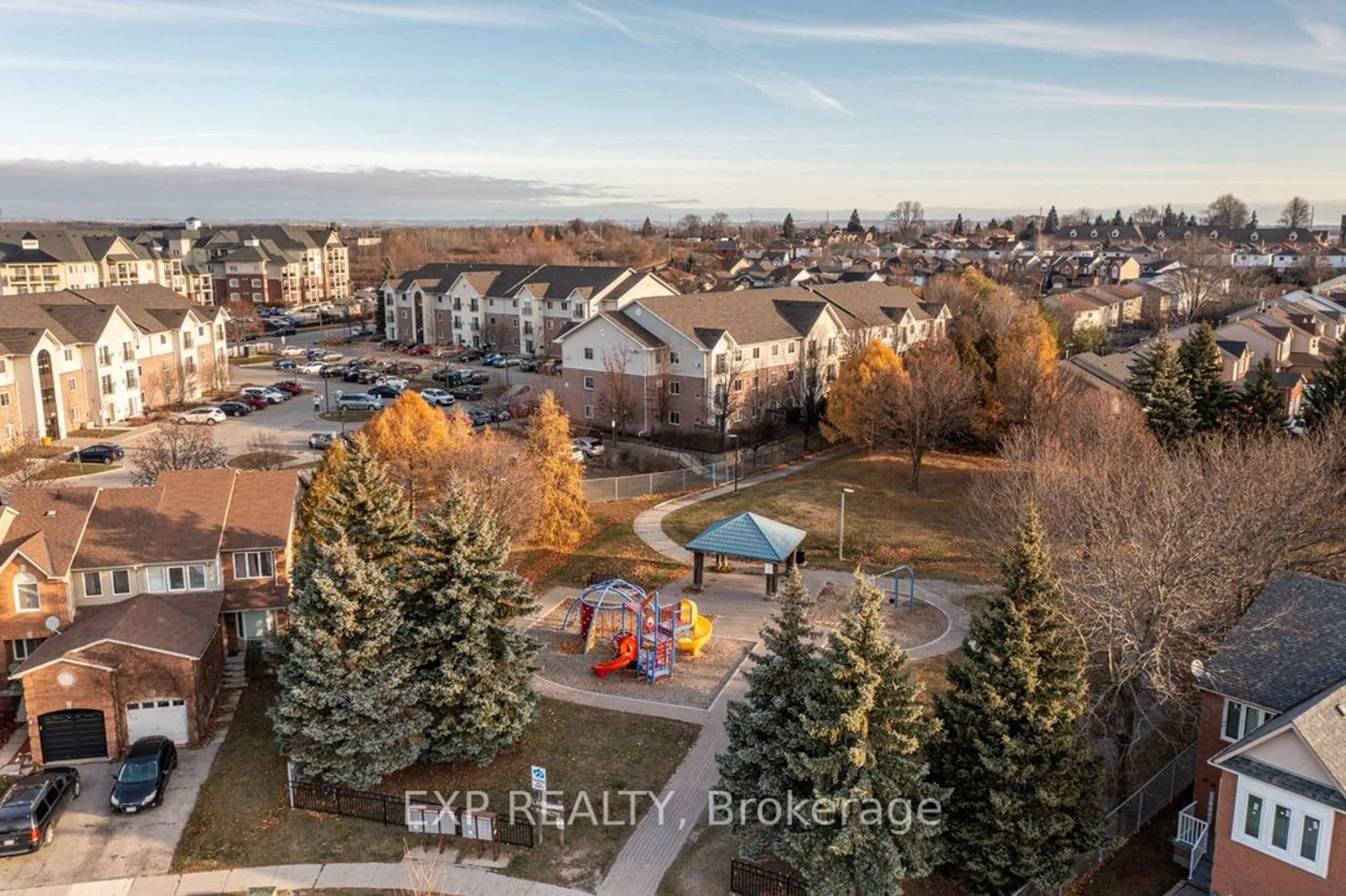 A pic from outside/outdoor area/front of a property/back of a property/a pic from drone, city buildings view from balcony for 87 Aspen Springs Dr #207, Clarington Ontario L1C 5J8