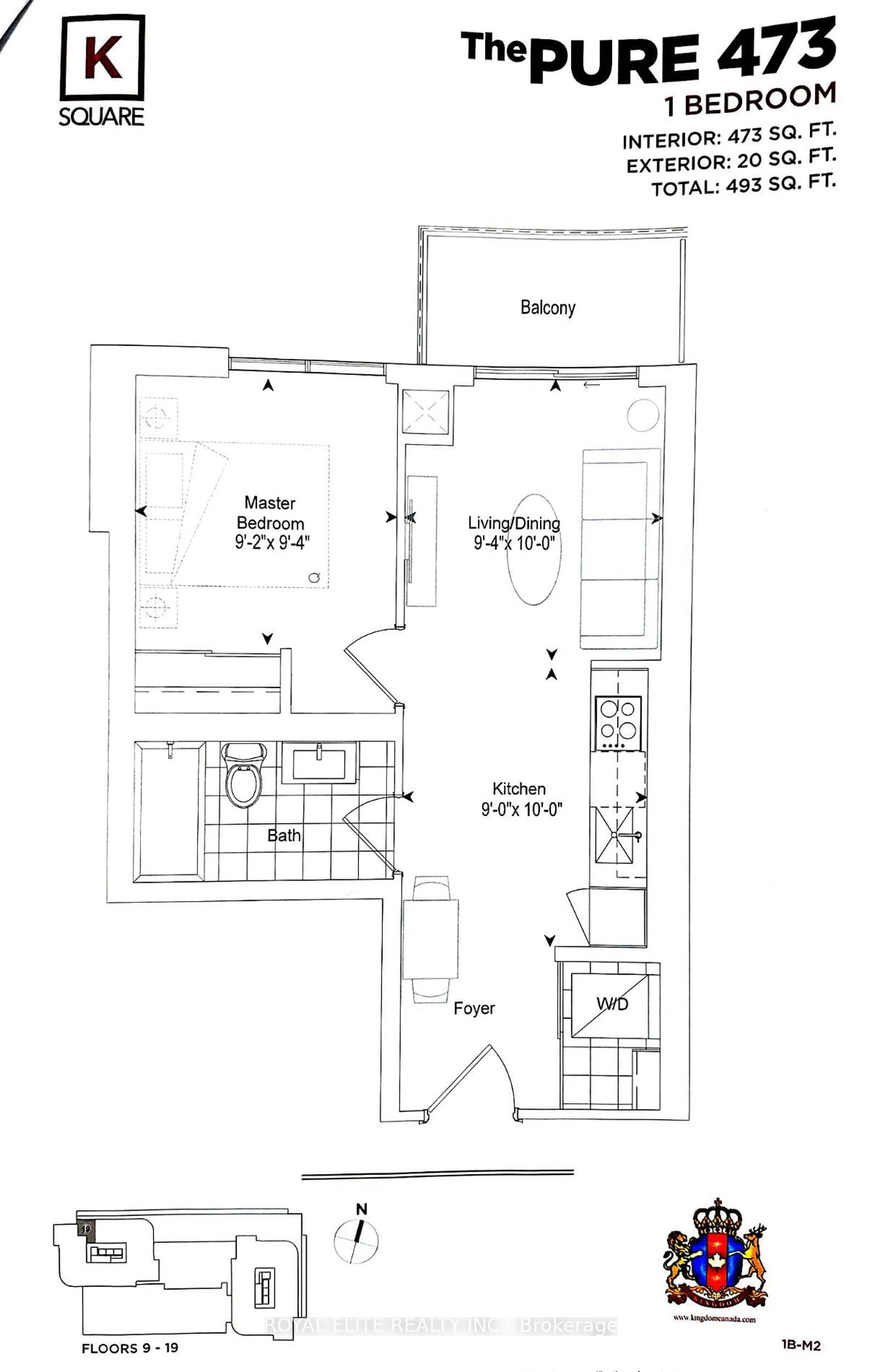 Floor plan for 2031 Kennedy Rd #1619, Toronto Ontario M1T 0B8