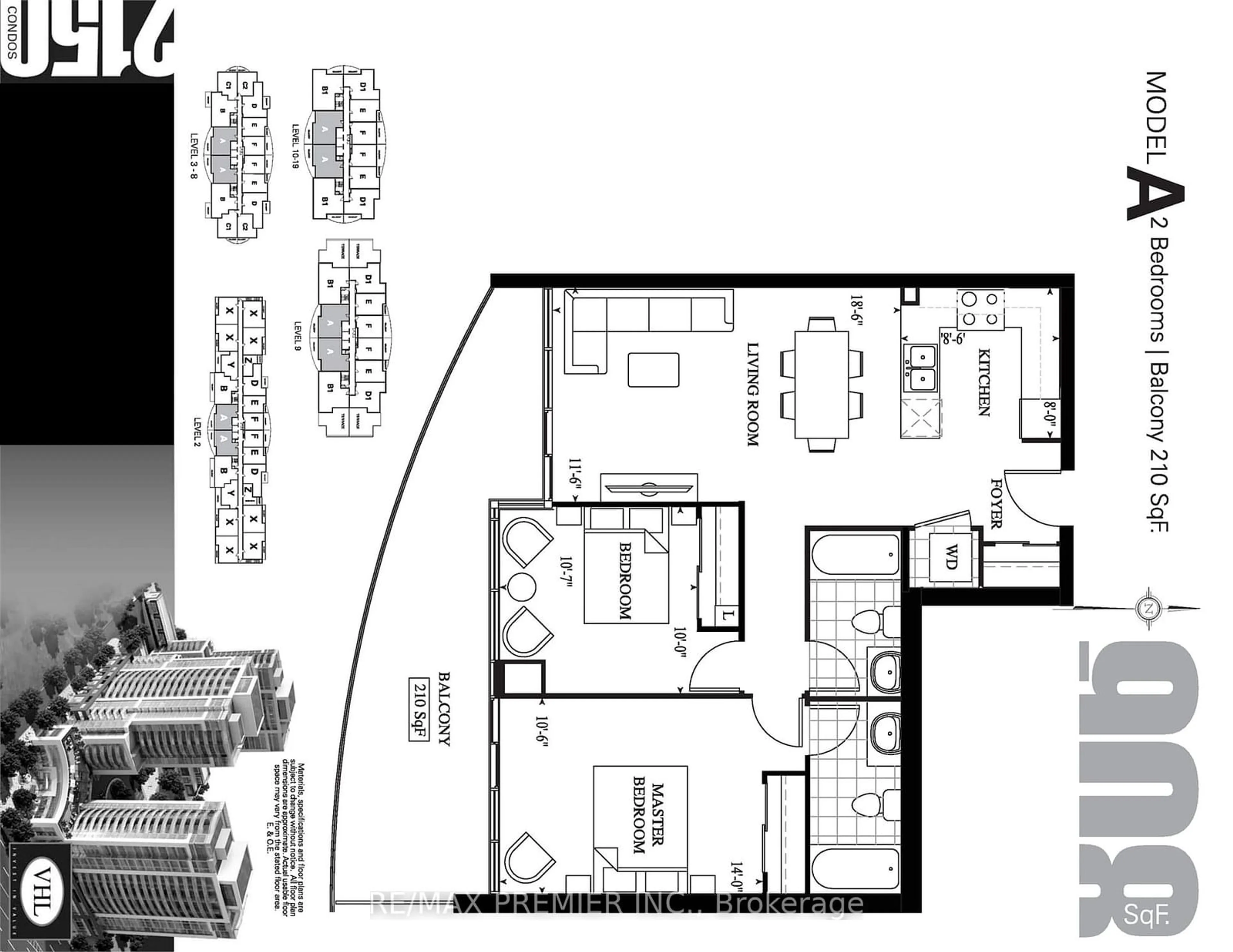 Floor plan for 2150 Lawrence Ave #PH12, Toronto Ontario M1R 3A7