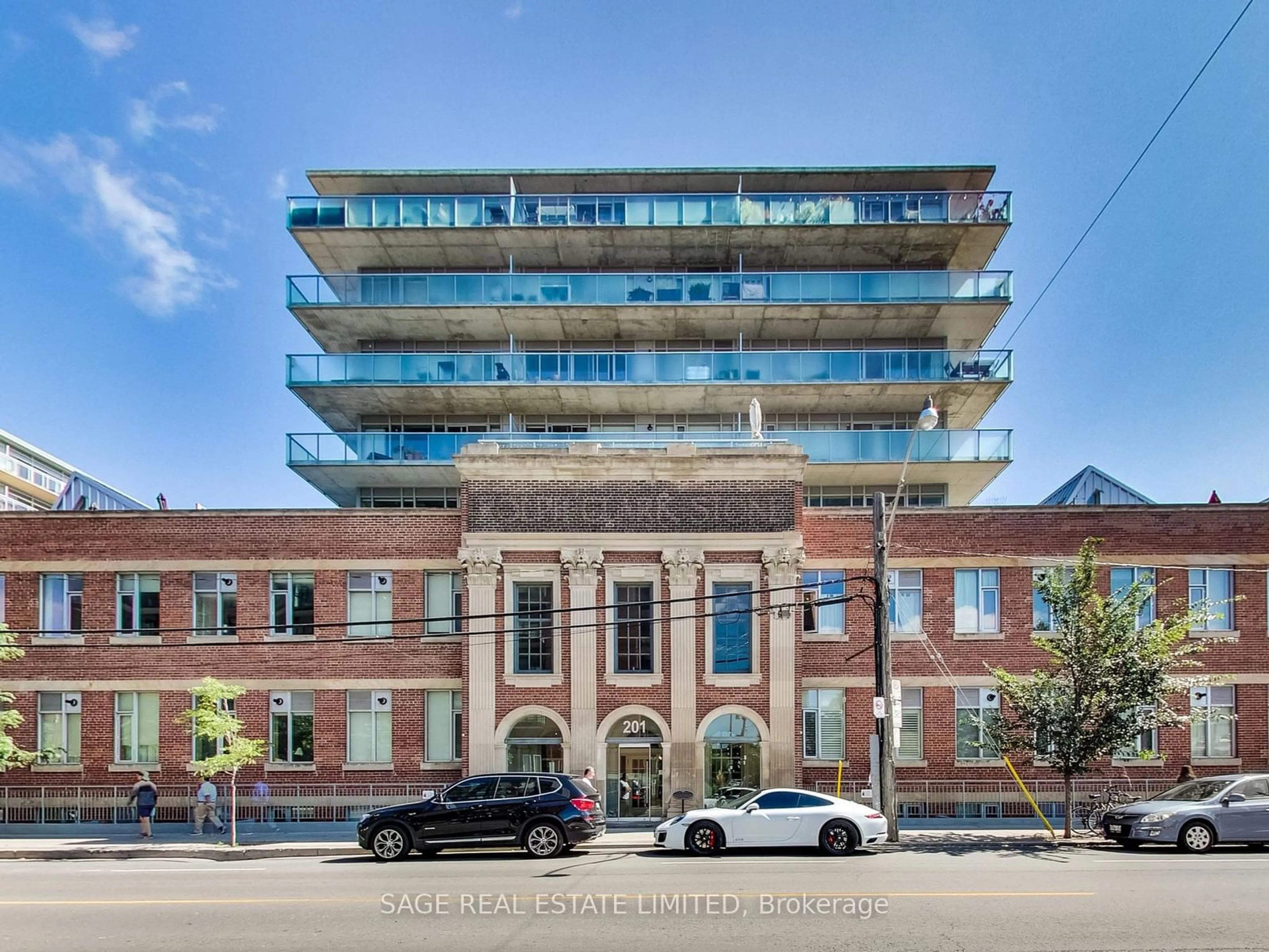 Home with brick exterior material, building for 201 Carlaw Ave #509, Toronto Ontario M4M 2S3