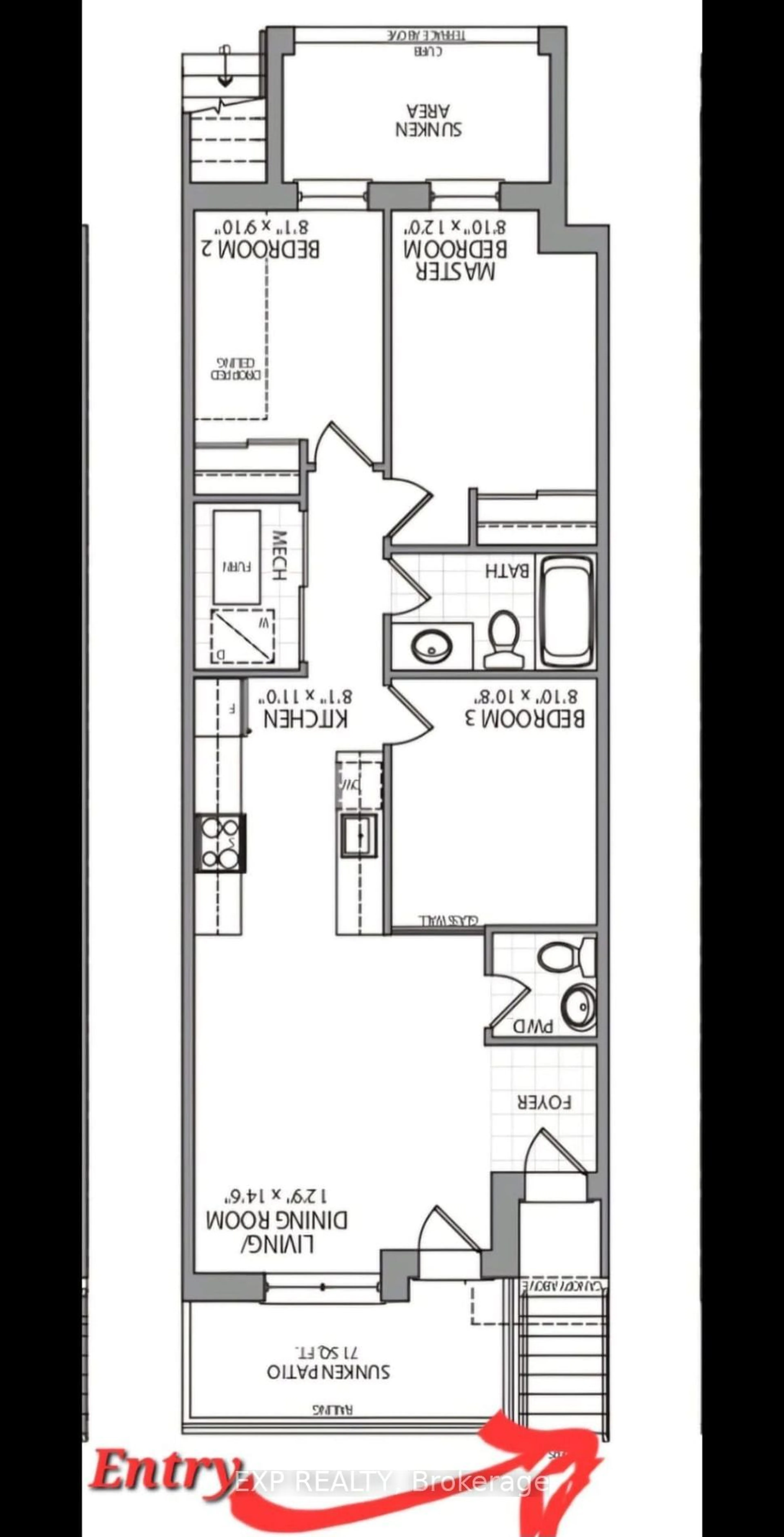 Floor plan for 35 Priya Lane #13, Toronto Ontario M1B 0E8