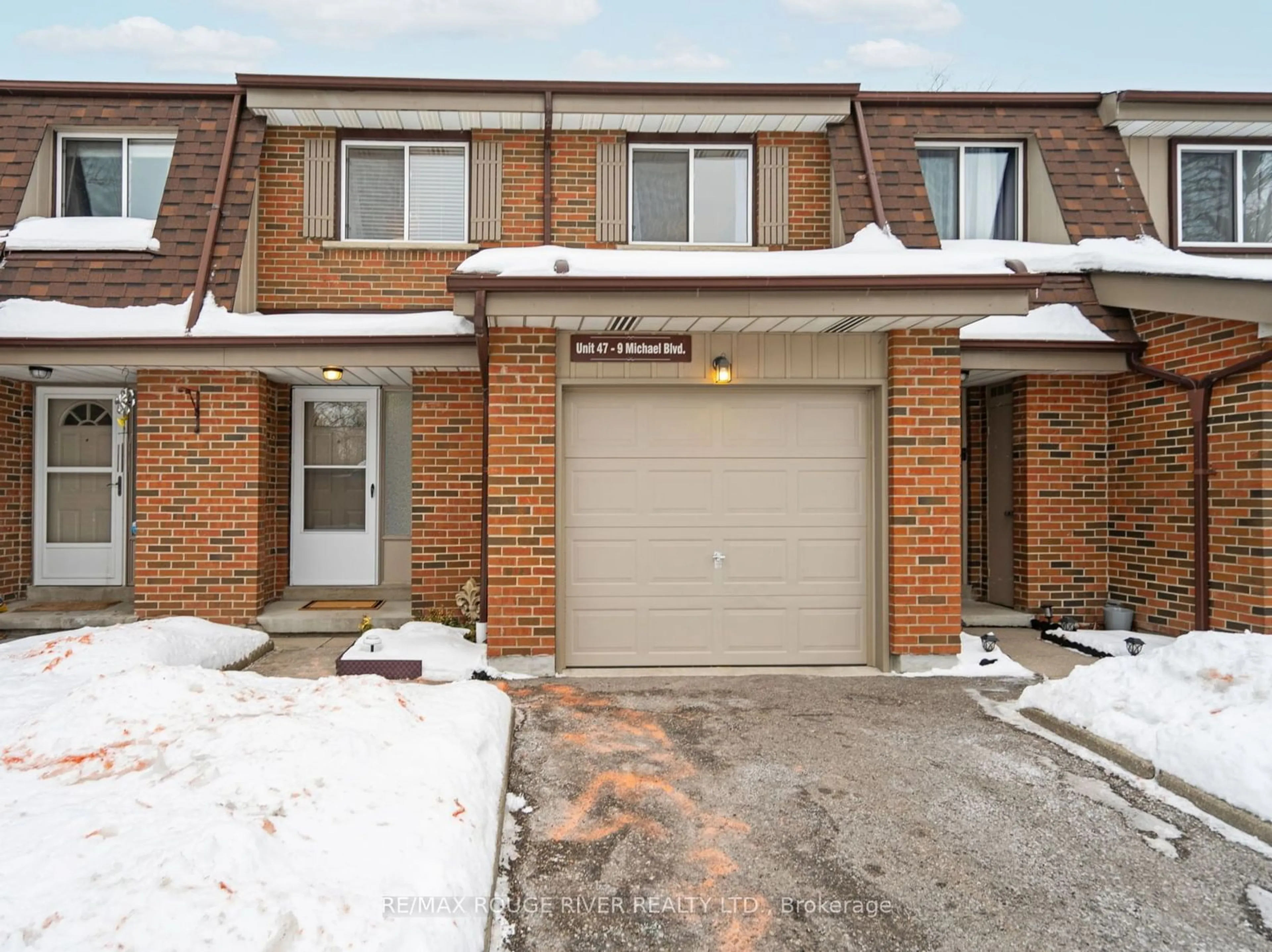 Home with brick exterior material, street for 9 Michael Blvd #47, Whitby Ontario L1N 5P4