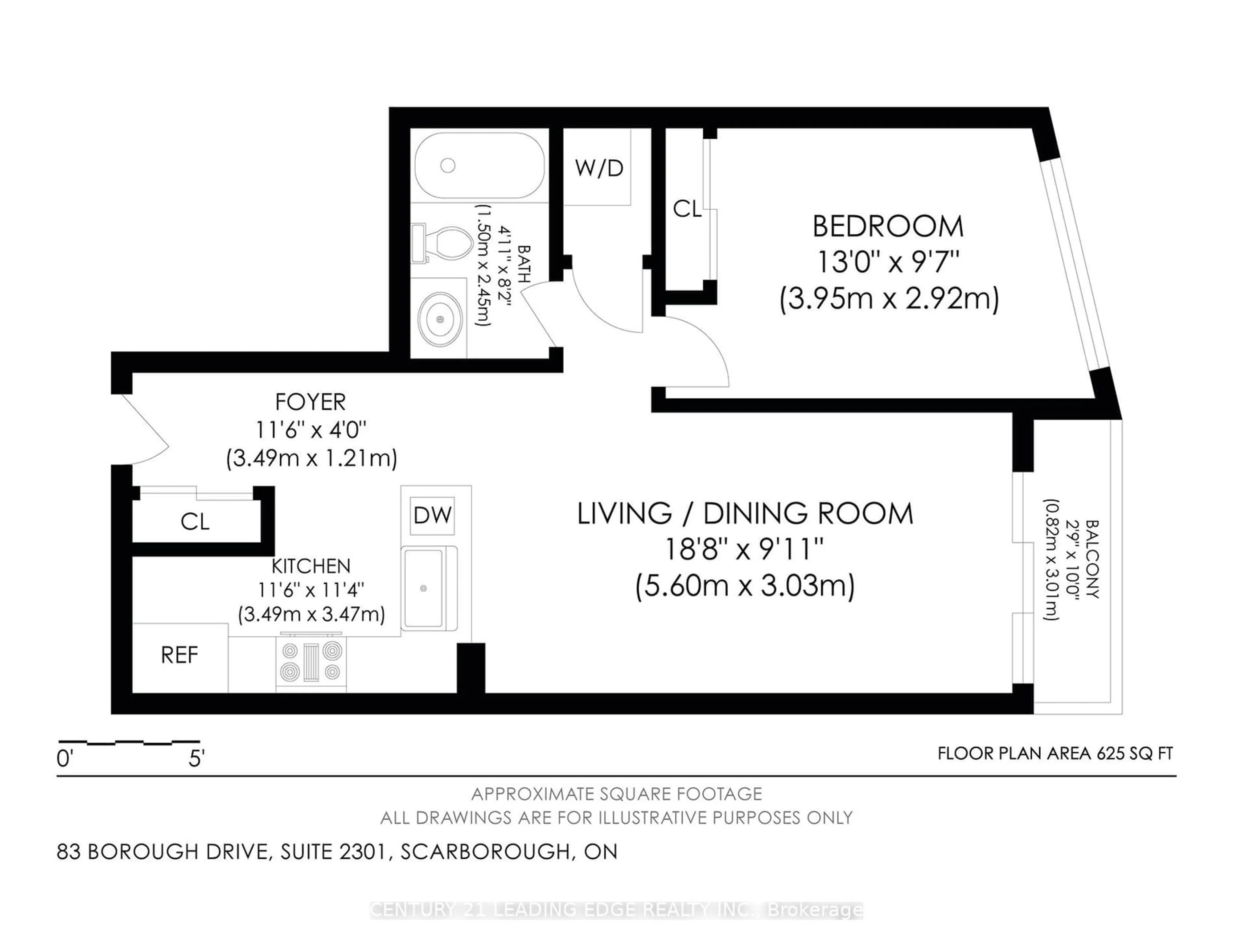 Floor plan for 83 Borough Dr #2301, Toronto Ontario M1P 5E4