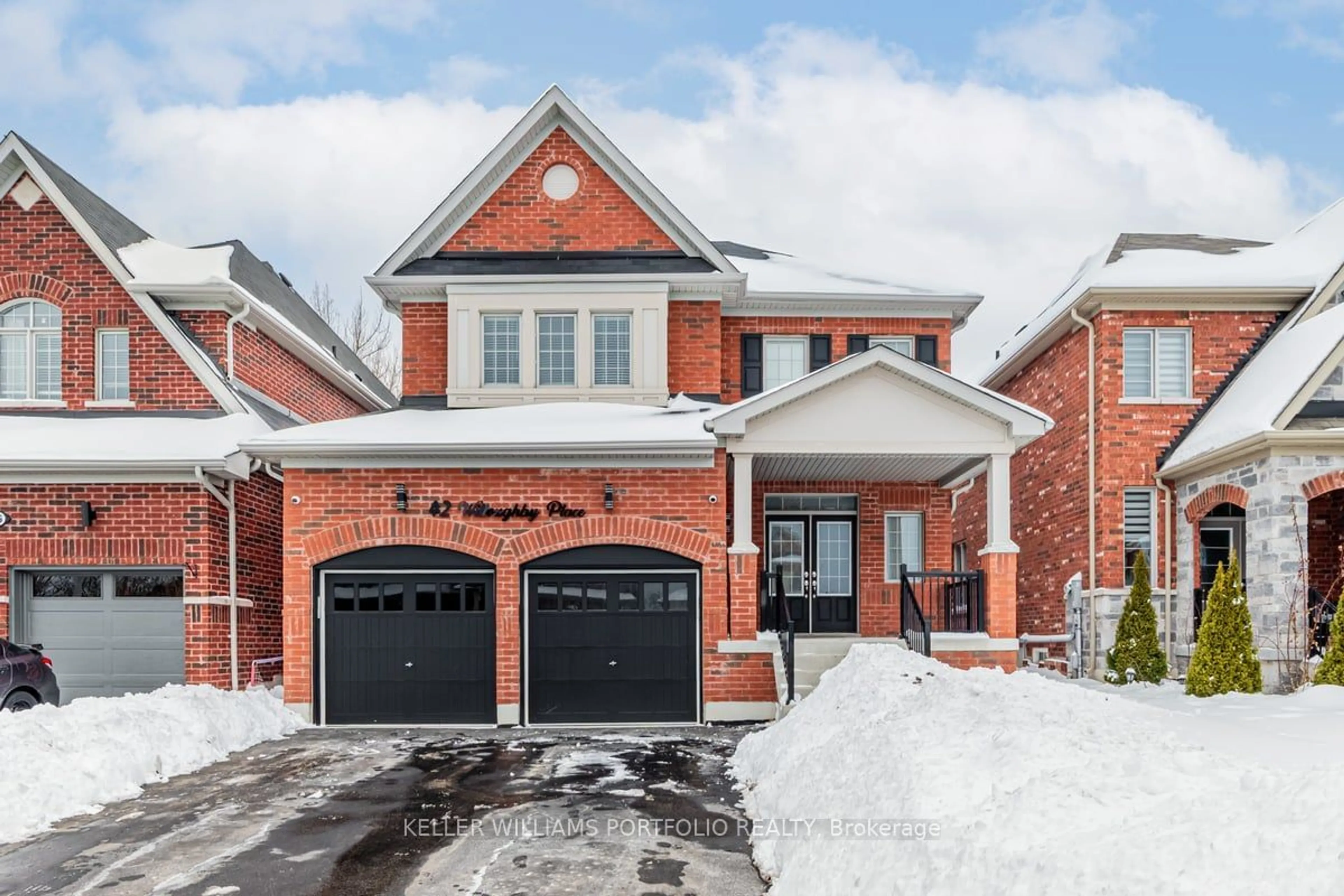 Home with brick exterior material, street for 42 Willoughby Pl, Clarington Ontario L1C 0W4