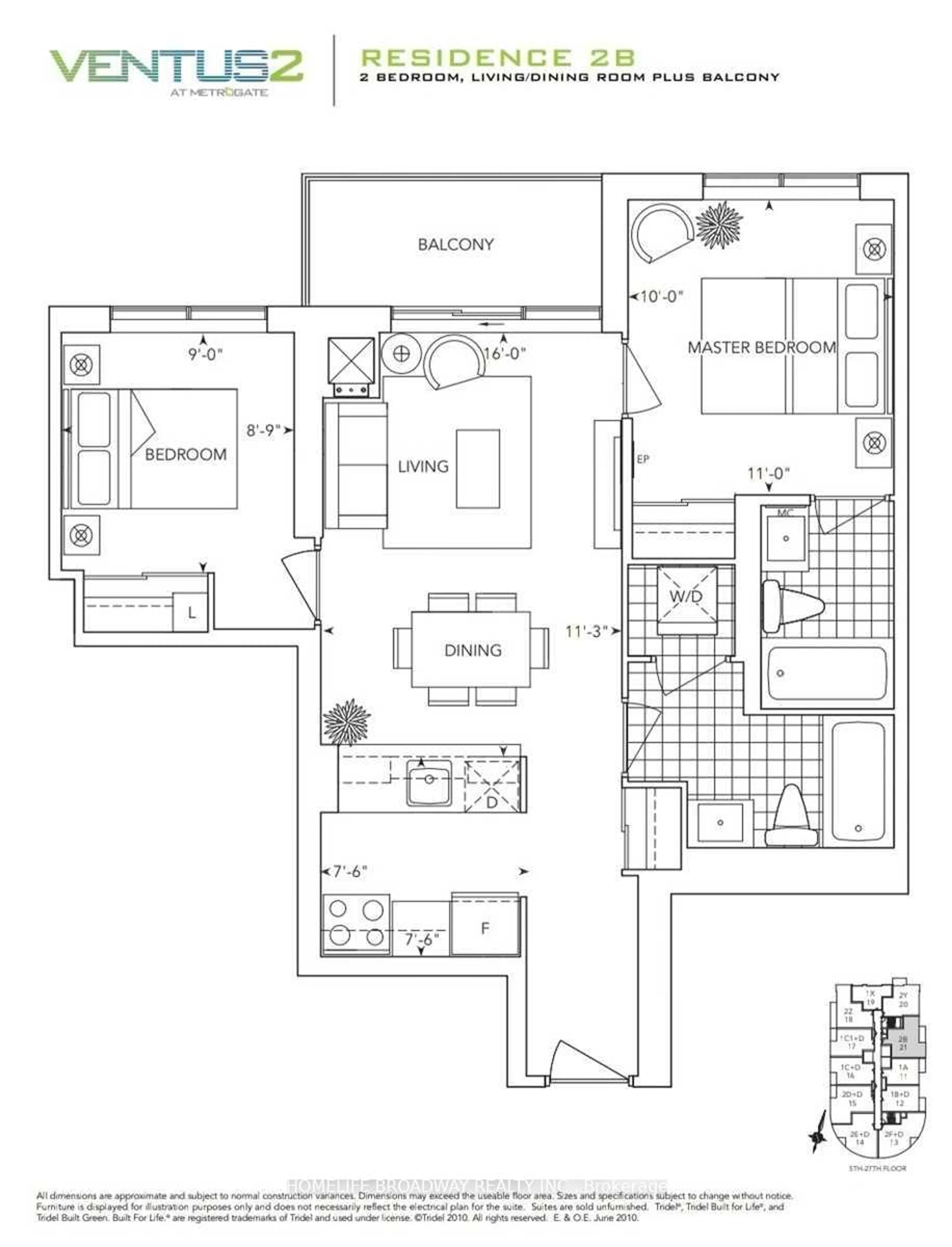 Floor plan for 181 Village Green Sq #621, Toronto Ontario M1S 0K6