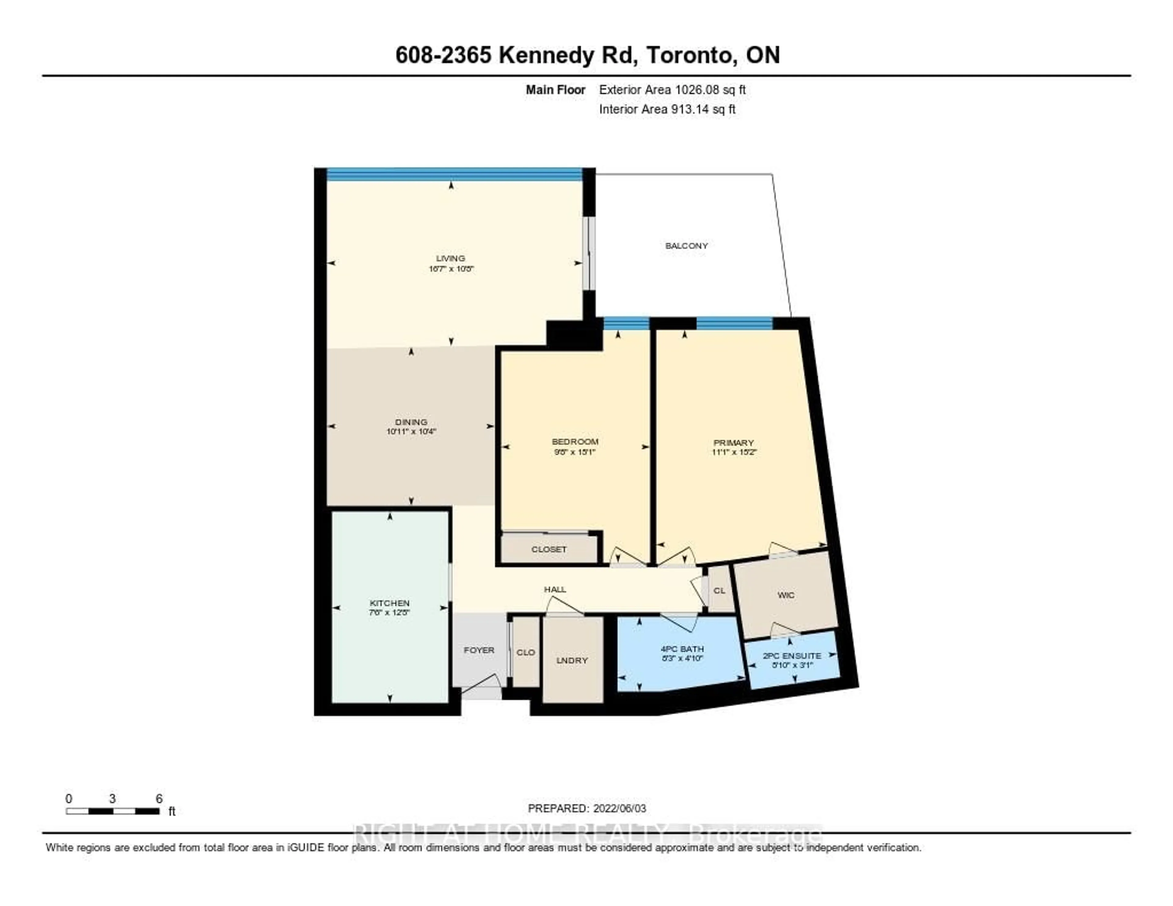 Floor plan for 2365 Kennedy Rd ##608, Toronto Ontario M1T 3S6