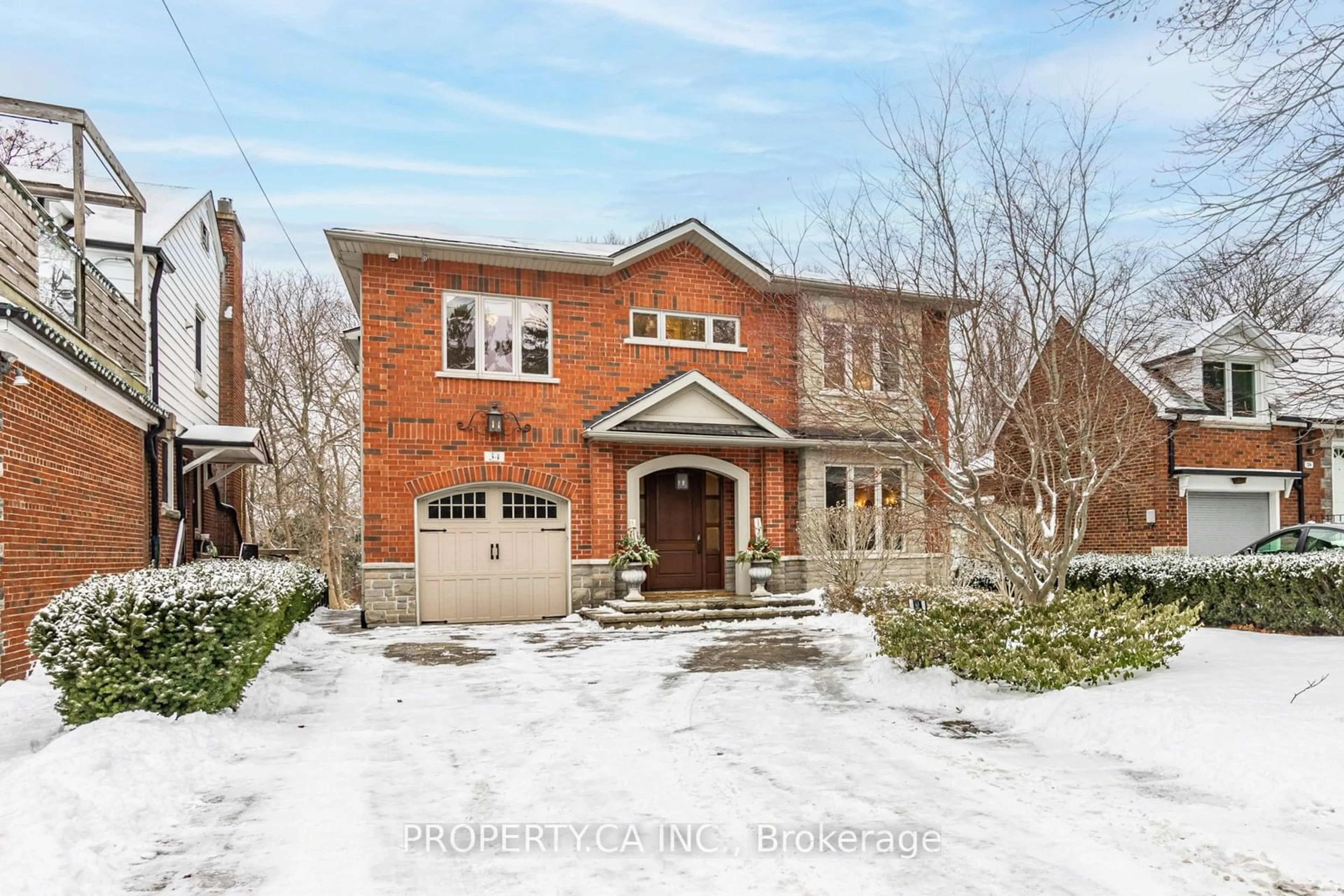 Home with brick exterior material, street for 34 Hillside Dr, Toronto Ontario M4K 2M2