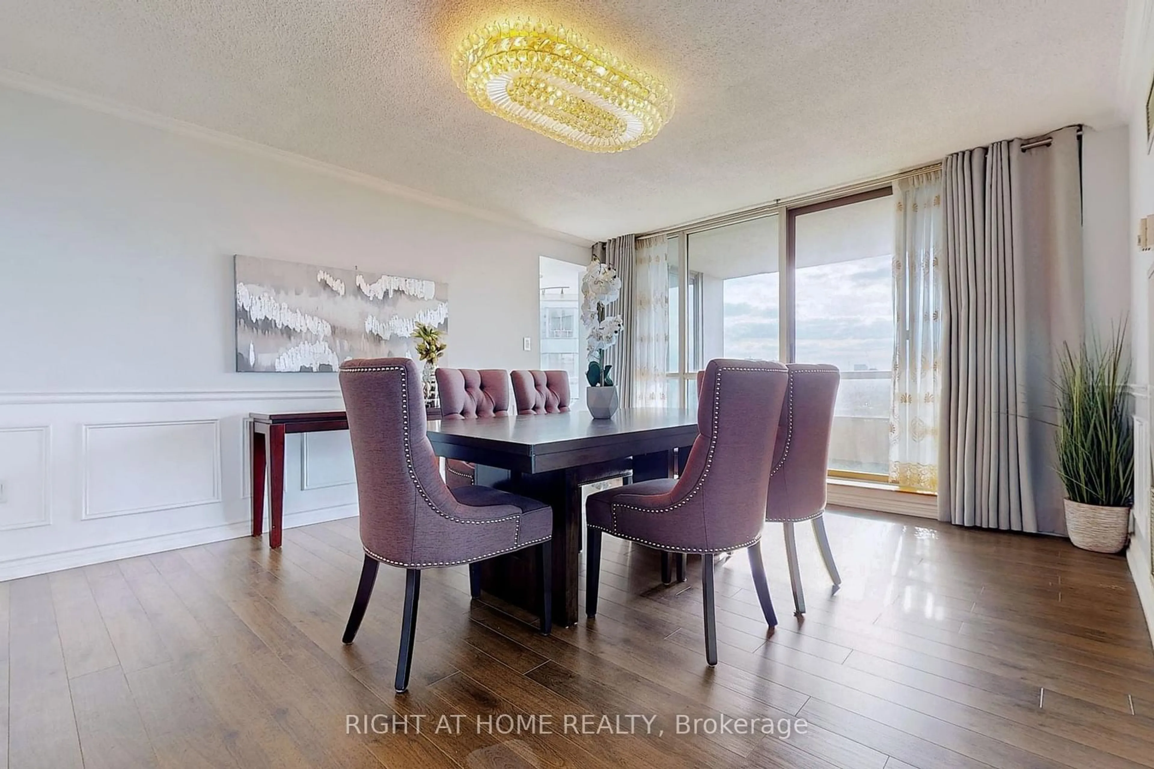 Dining room, wood/laminate floor for 168 Bonis Ave #805, Toronto Ontario M1T 3V6