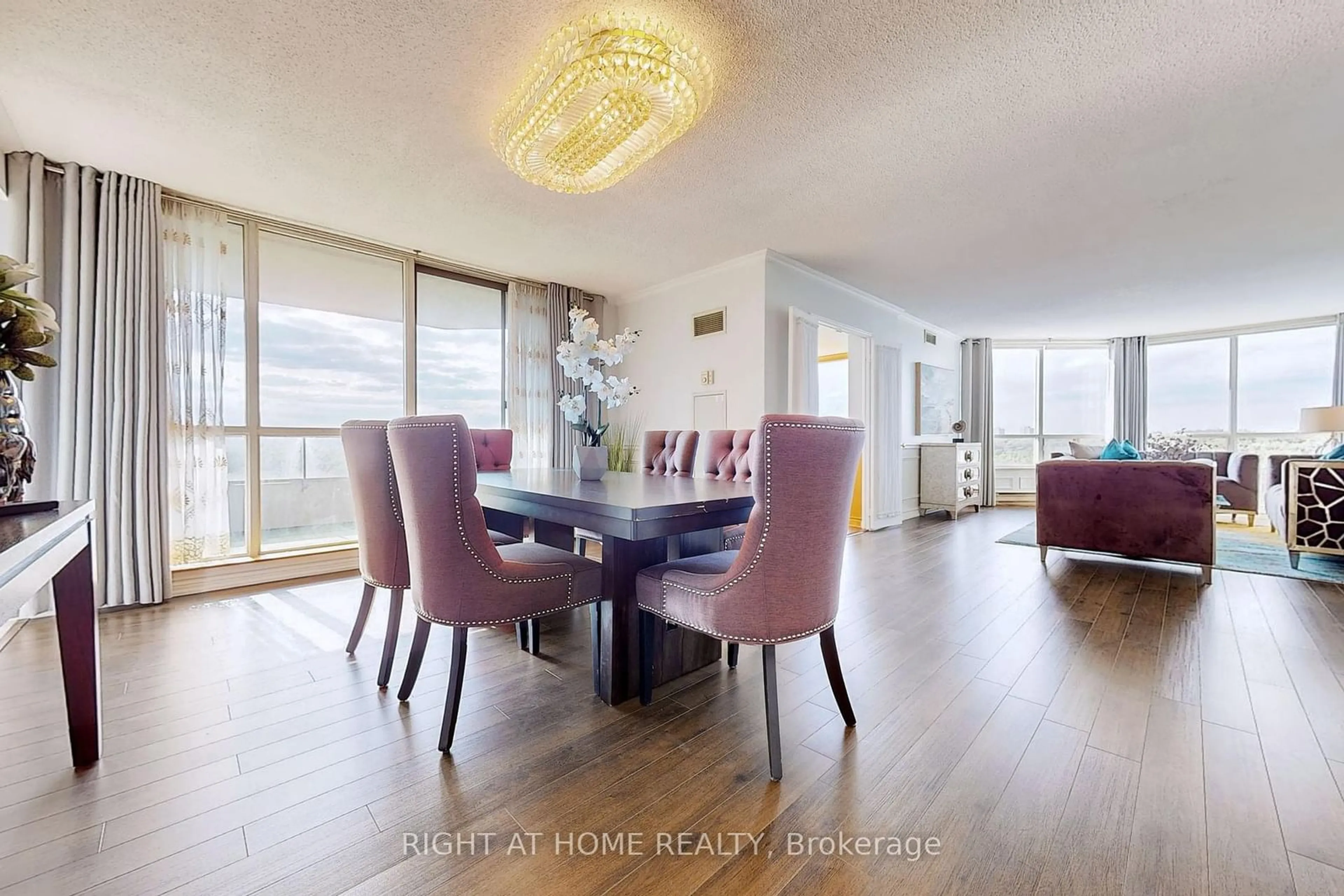 Dining room, wood/laminate floor for 168 Bonis Ave #805, Toronto Ontario M1T 3V6