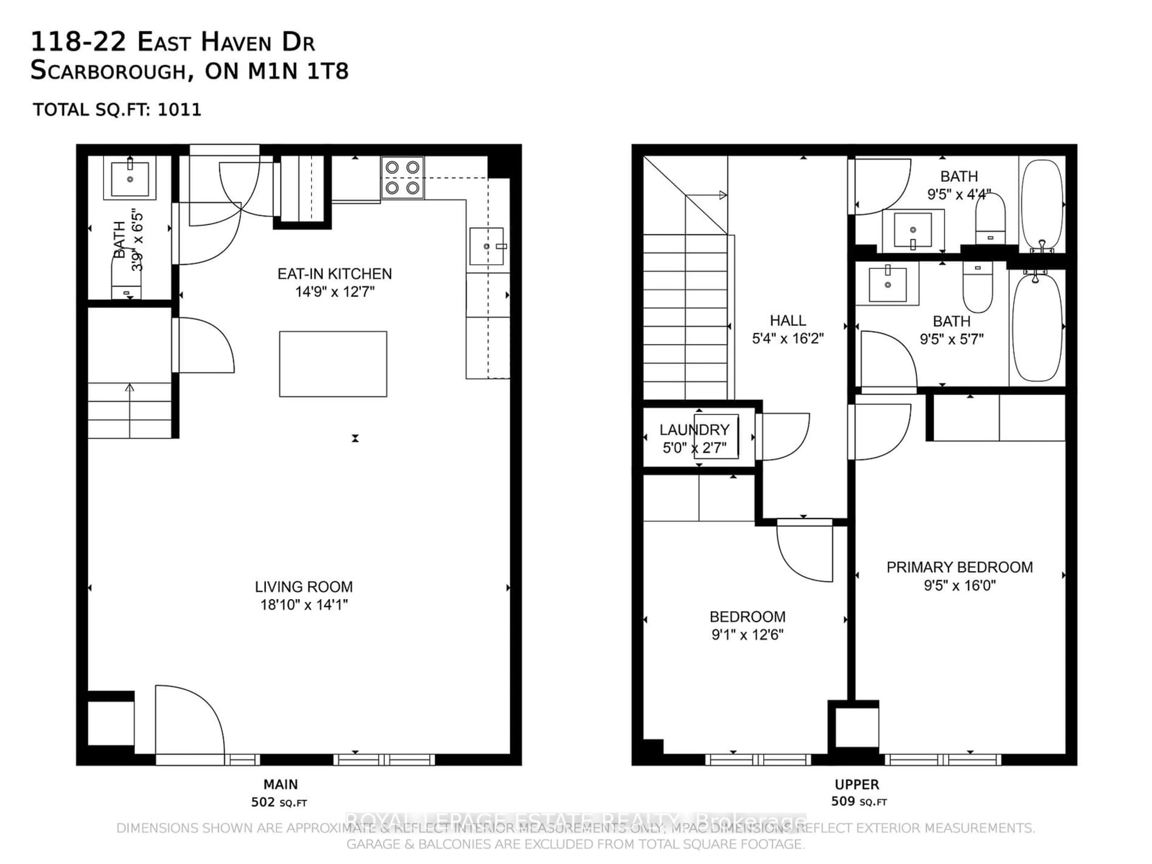 Floor plan for 22 East Haven Dr #118, Toronto Ontario M1N 1T8