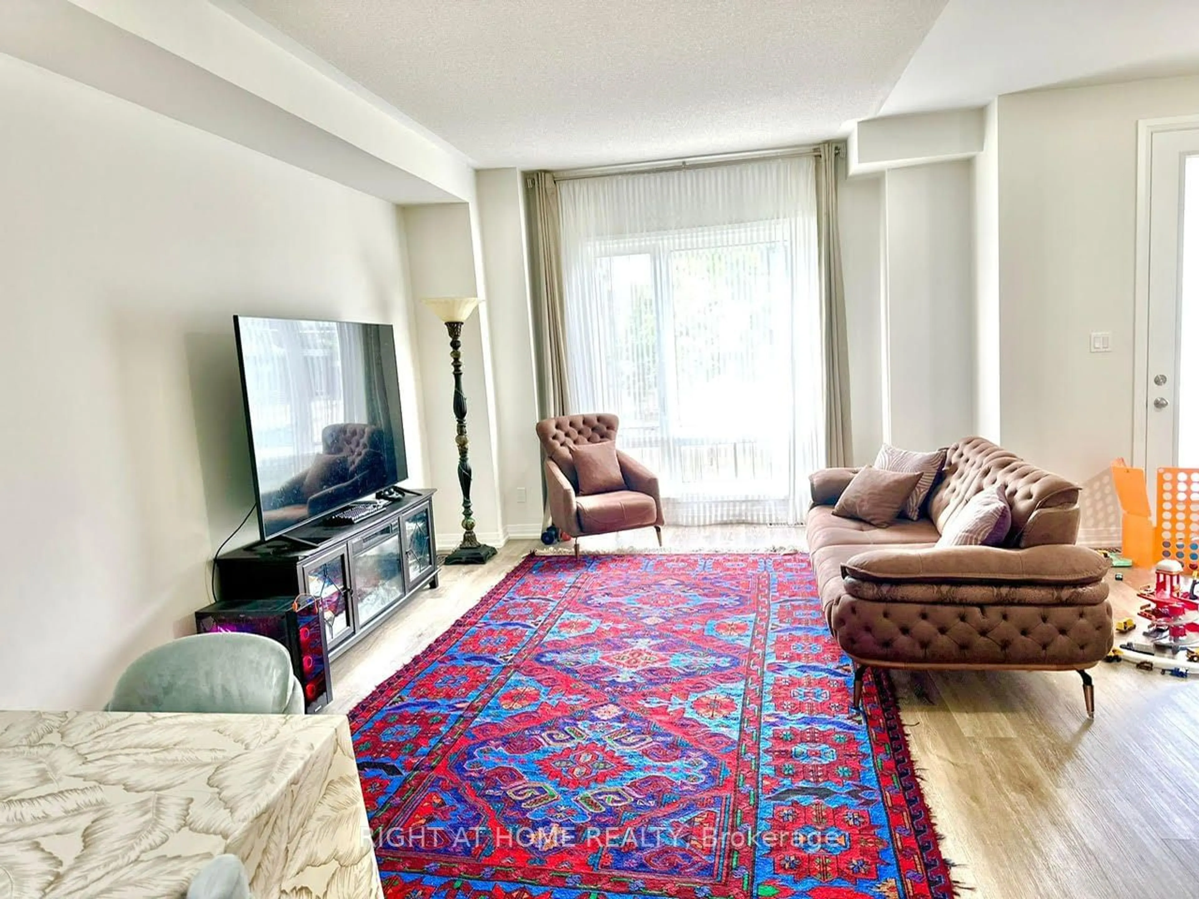 Living room with furniture, carpet floor for 6 Klein Way, Whitby Ontario L1R 0B6