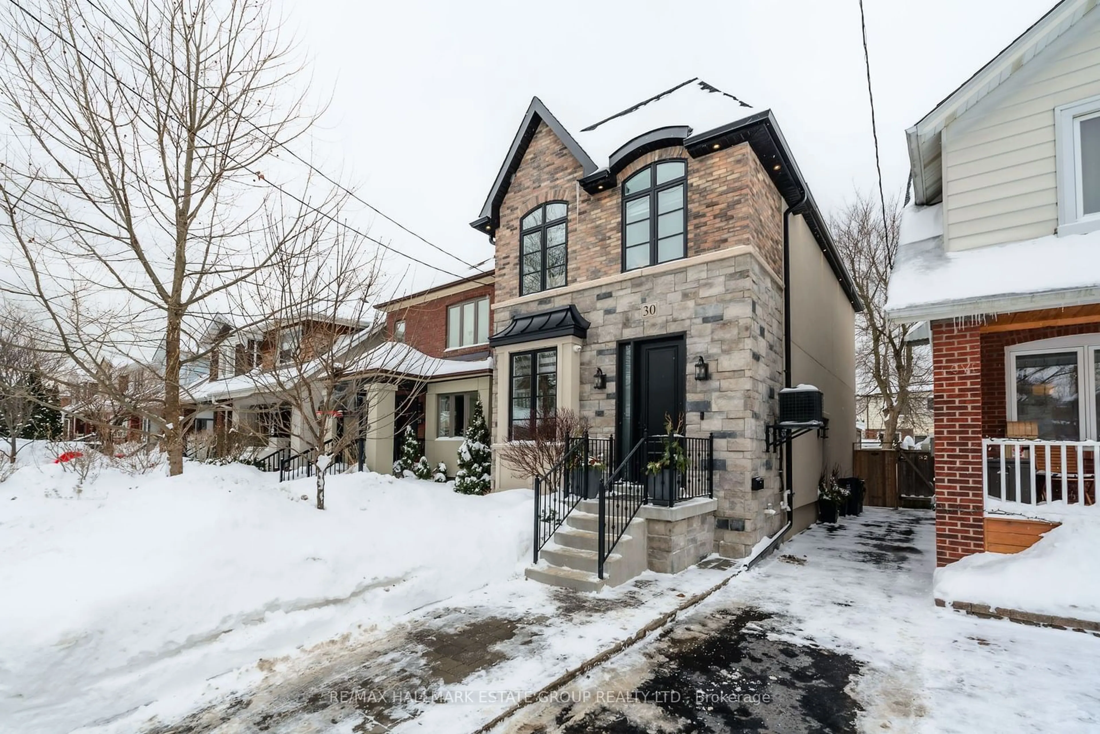 Home with brick exterior material, street for 30 Roosevelt Rd, Toronto Ontario M4J 4T6