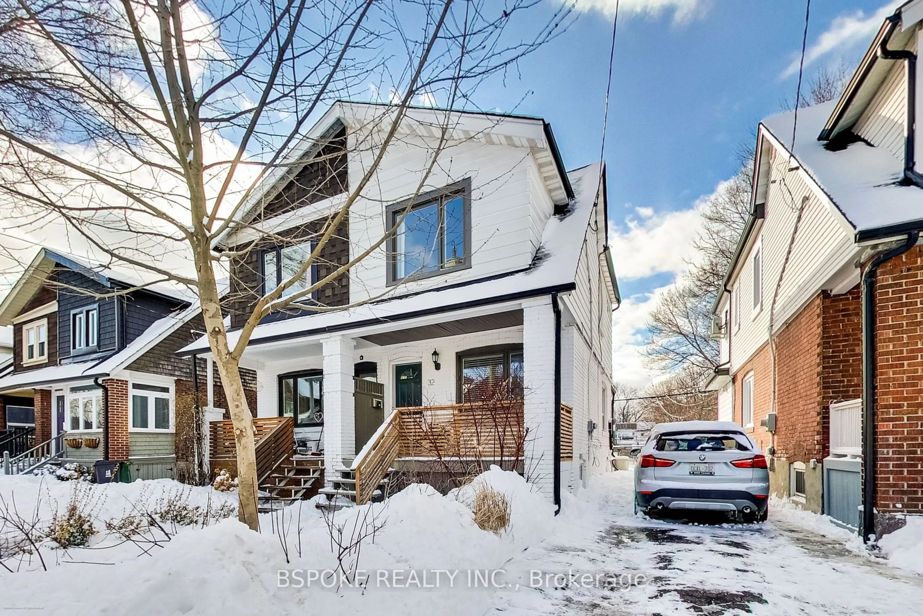 Home with brick exterior material, street for 32 Hiltz Ave, Toronto Ontario M4L 2N5