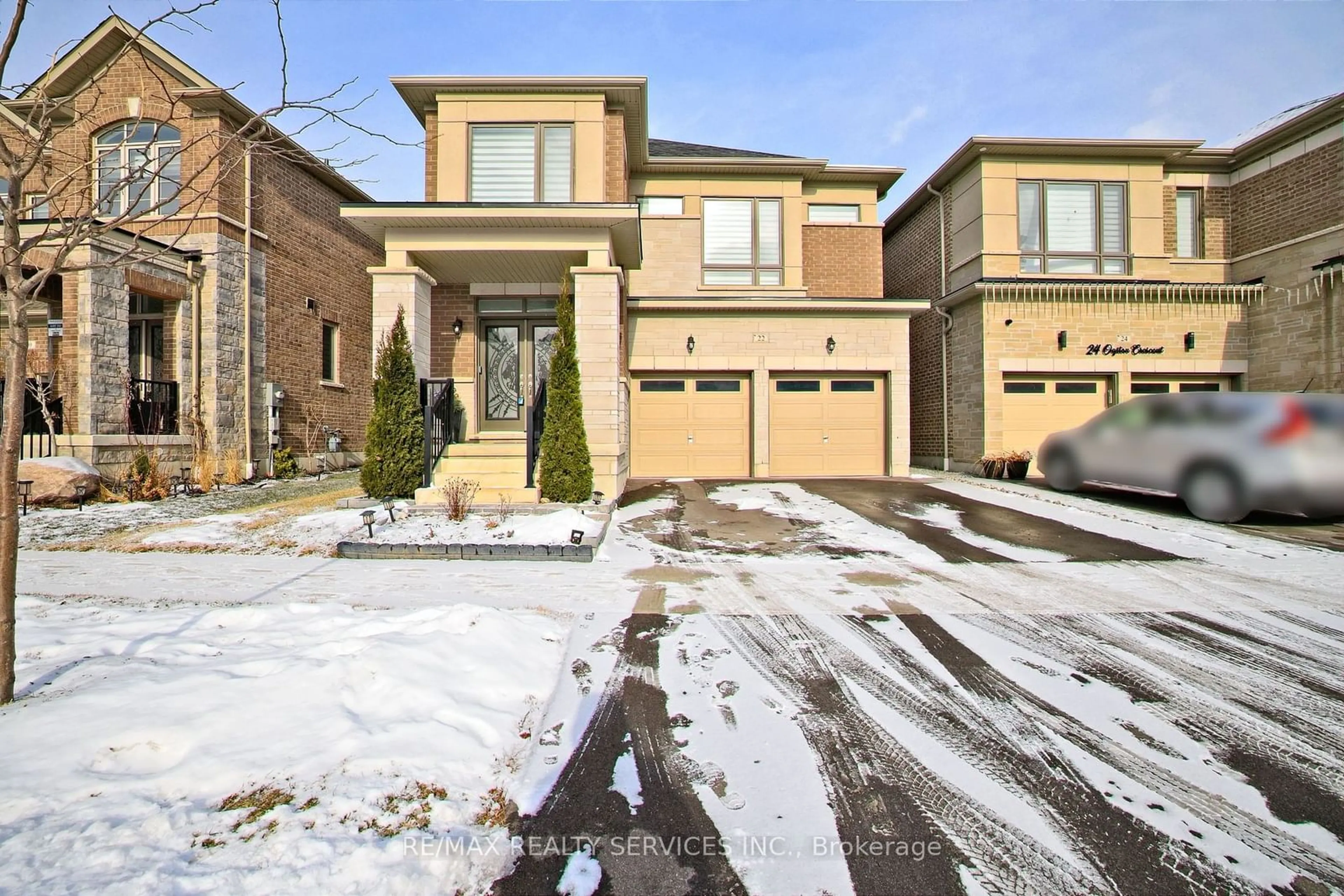 Home with brick exterior material, street for 22 Ogston Cres, Whitby Ontario L1P 0G9