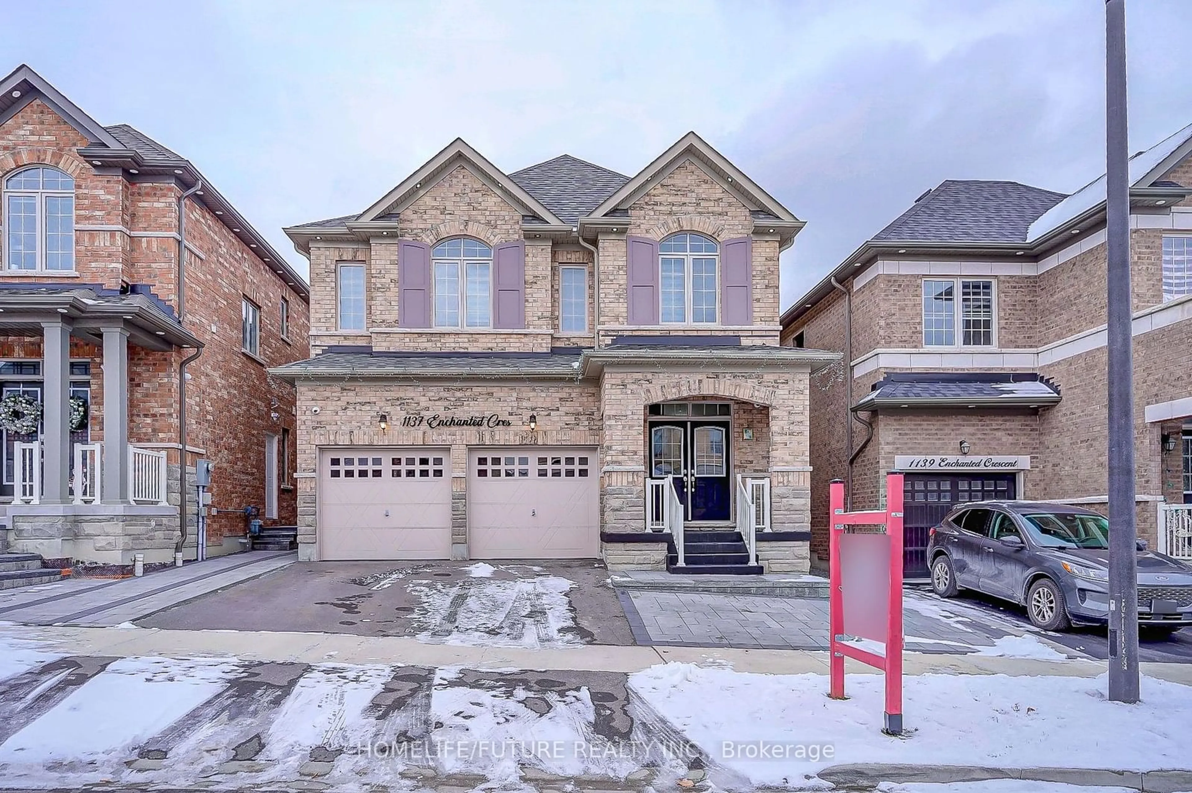 Home with brick exterior material, street for 1137 Enchanted Cres, Pickering Ontario L1X 0H1