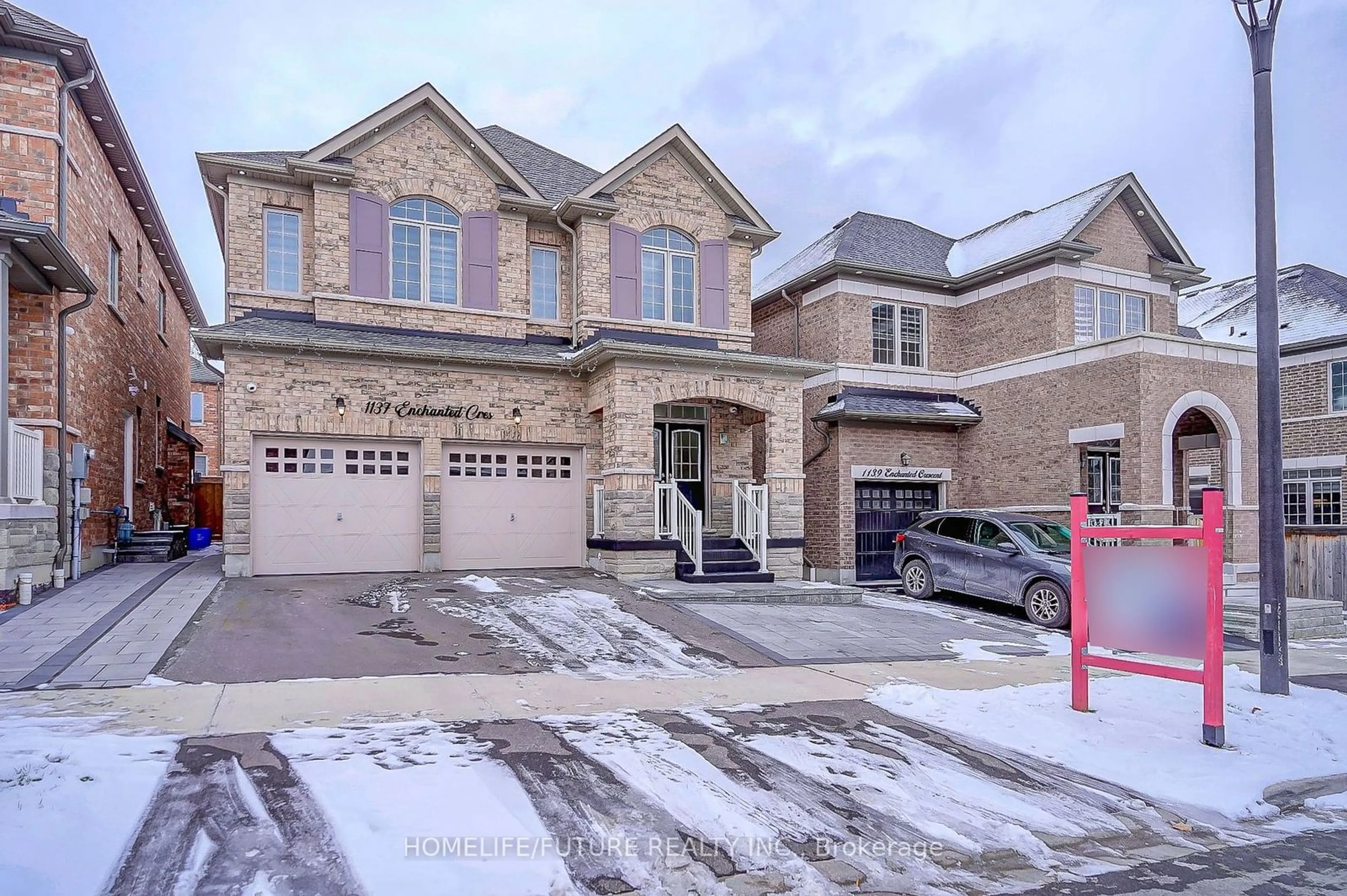 Home with brick exterior material, street for 1137 Enchanted Cres, Pickering Ontario L1X 0H1