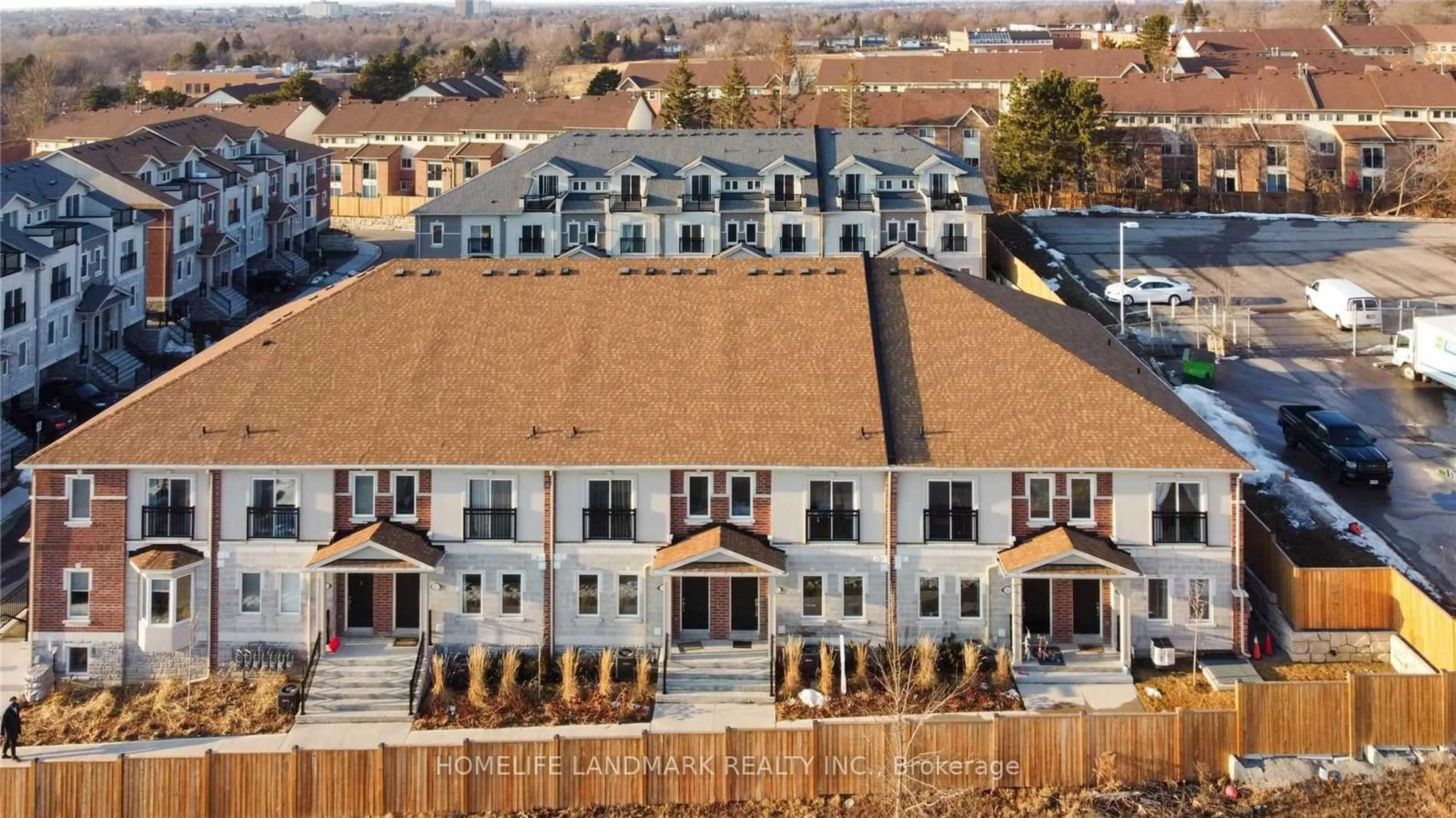 A pic from outside/outdoor area/front of a property/back of a property/a pic from drone, city buildings view from balcony for 1020 Dunsley Way #5, Whitby Ontario L1N 0L5